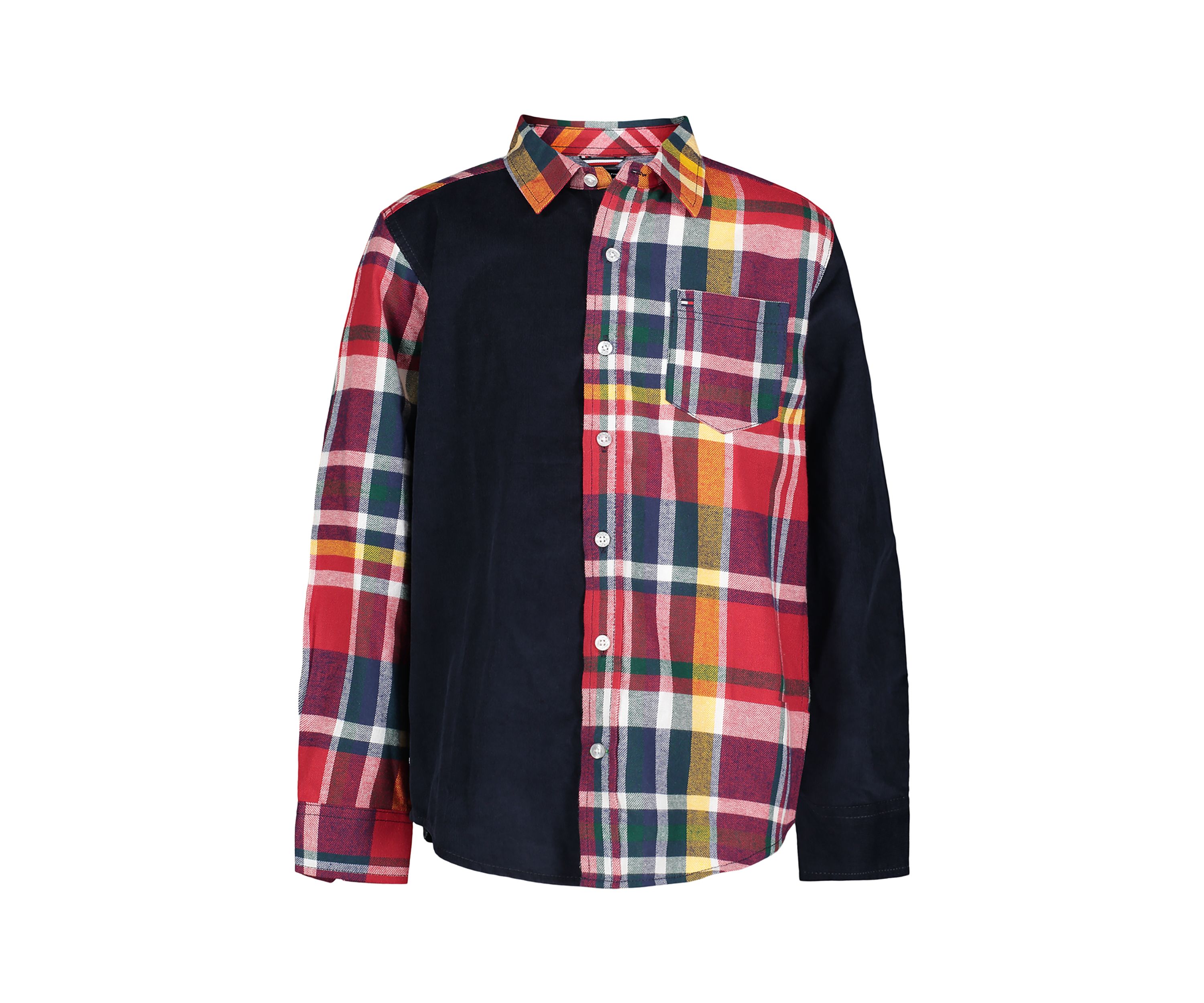 Boys 8-20 Plaid Color Blocked Shirt