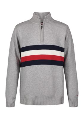 Tommy Hilfiger Boys 4-7 Signature Stripe 1/4 Zip Sweater