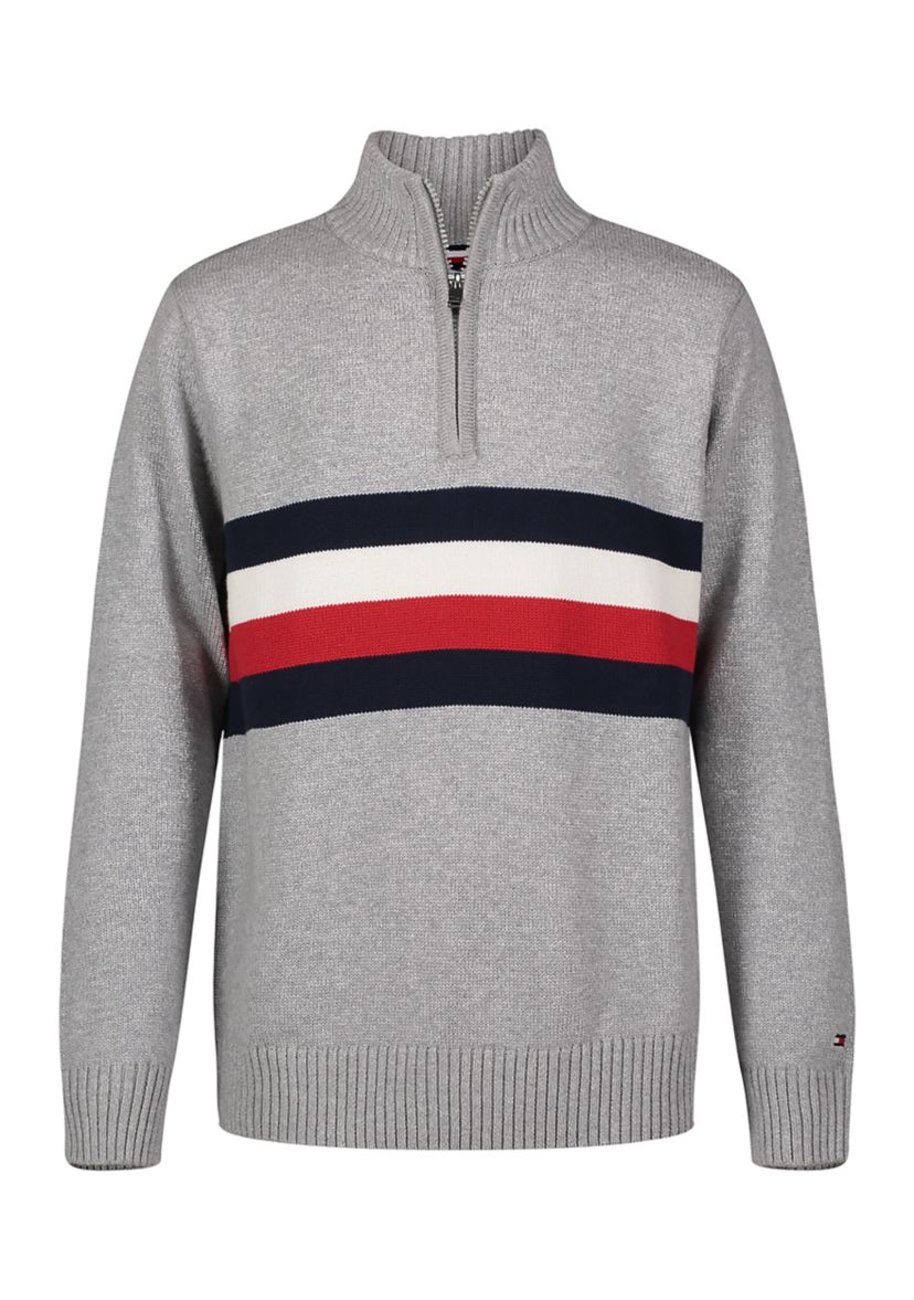 Boys 4-7 Signature Stripe 1/4 Zip Sweater