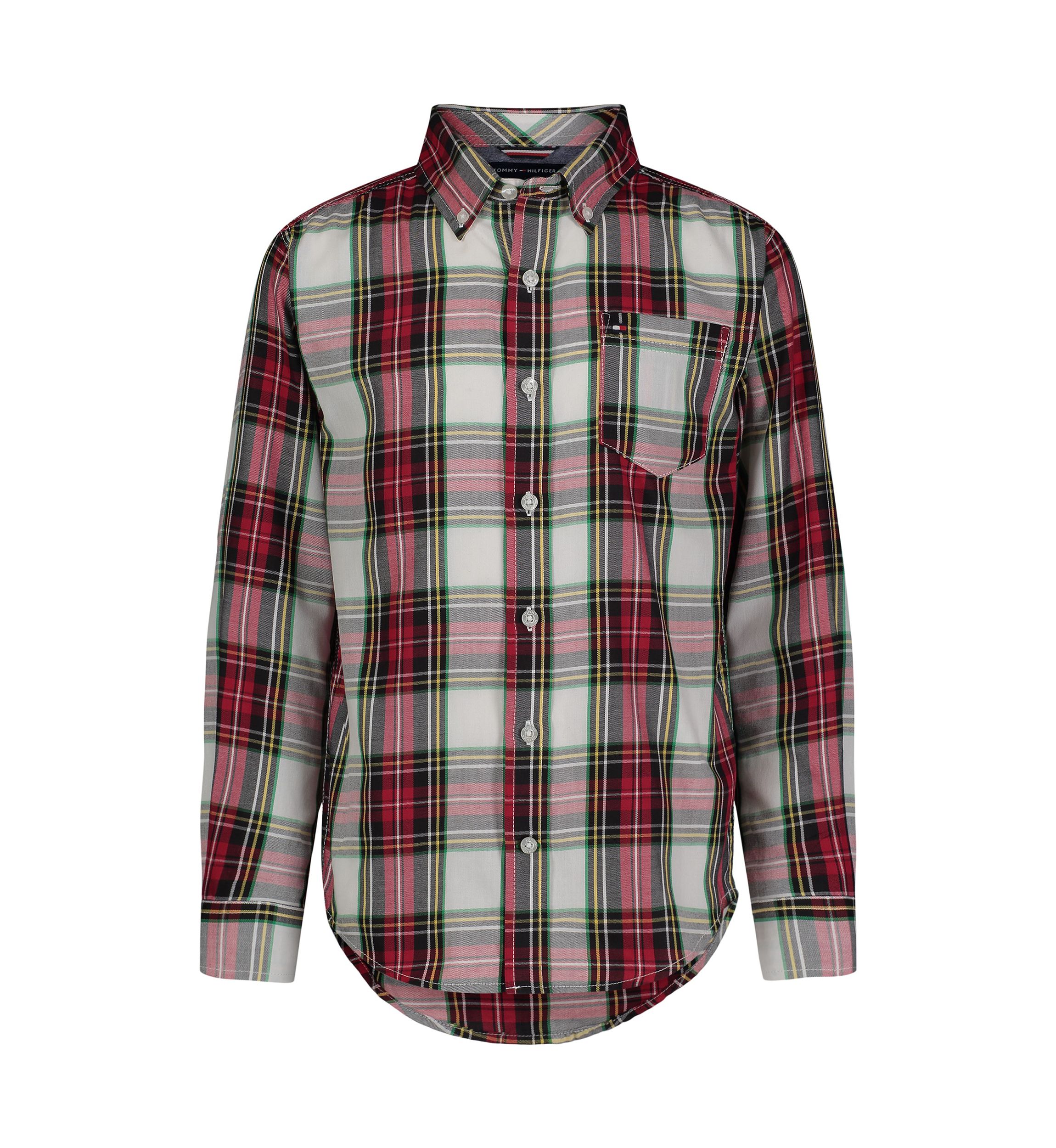 Boys 4-7 Plaid Printed Button Down Shirt