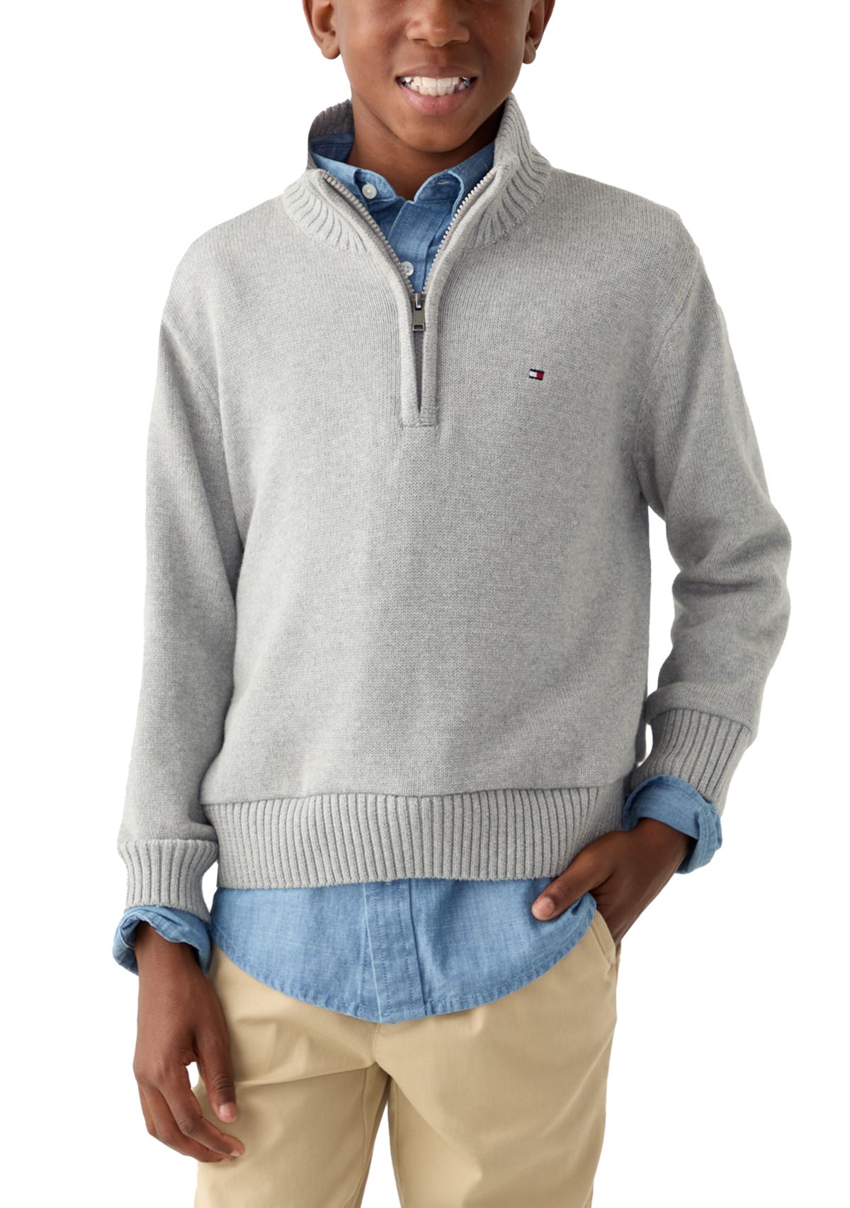 Boys 8-20 1/4 Zip Sweater 