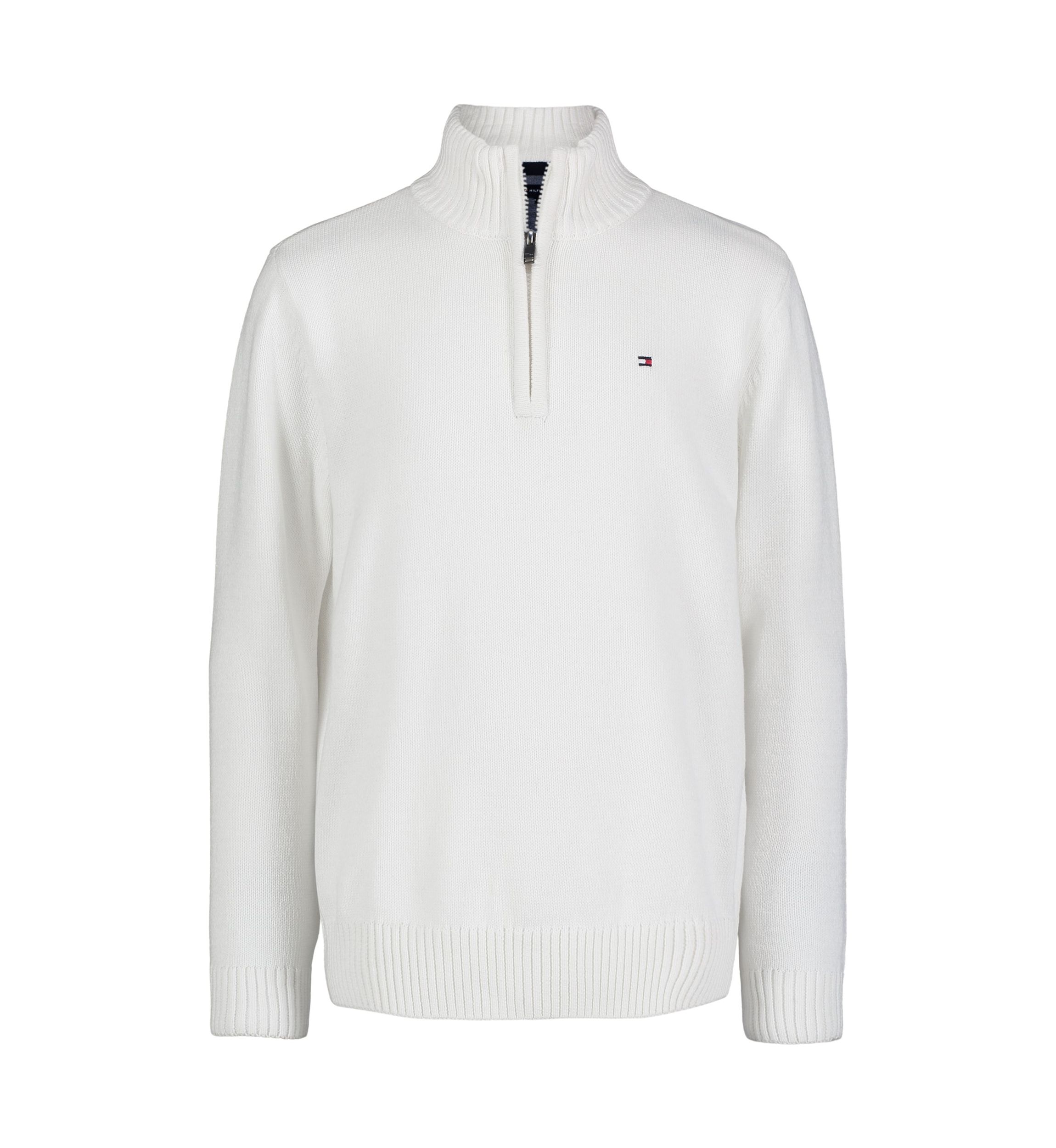 Boys 8-20 1/4 Zip Solid Sweater Knit Pullover