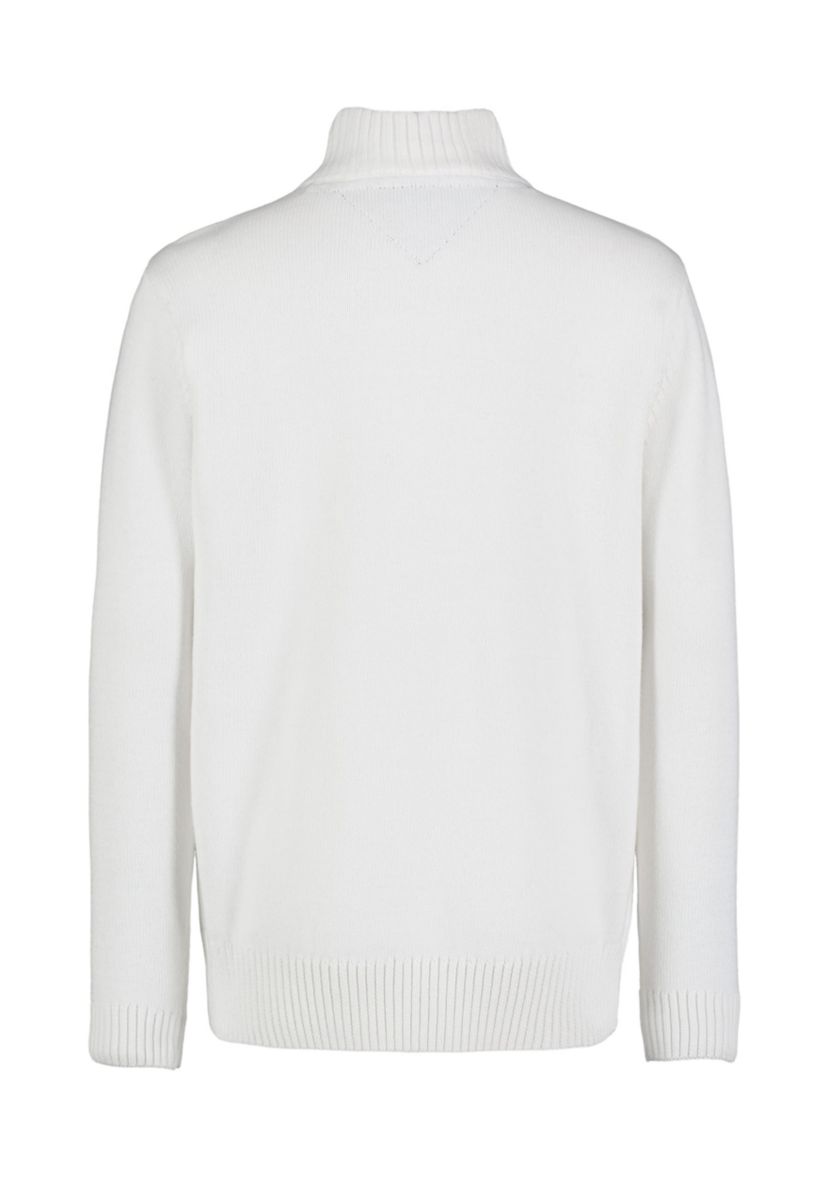 Boys 8-20 1/4 Zip Solid Sweater Knit Pullover