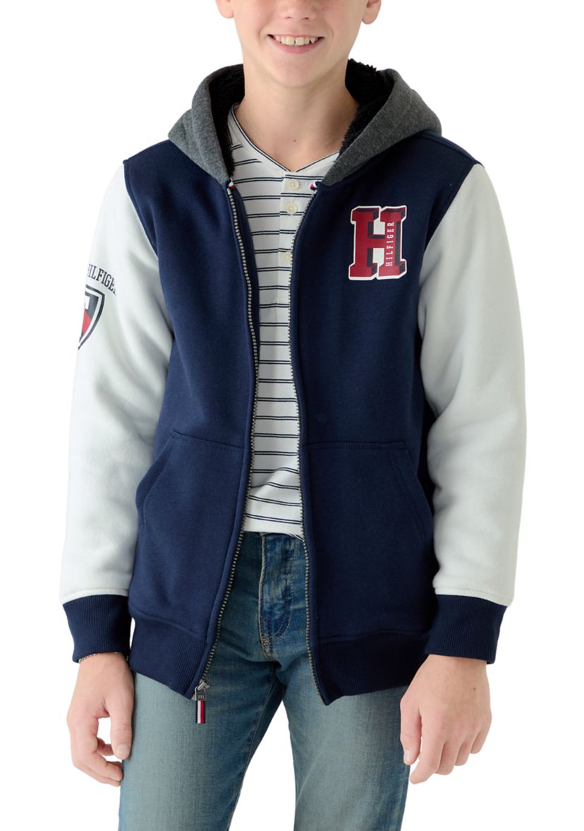 Boys 8-20 2 Tone Full Zip Sherpa Fleece Jacket