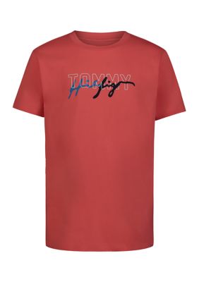 Tommy Hilfiger Boys 4-7 Short Sleeve Signature Tangle Script