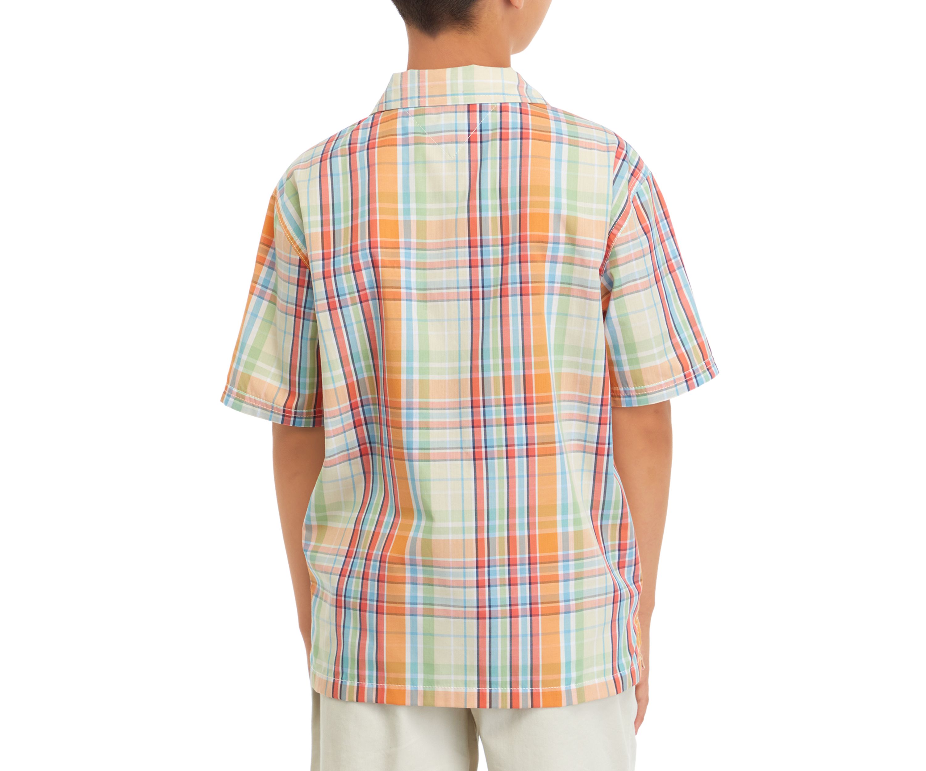 Boys 8-20 Short Sleeve Yarn Dyed Camp Shirt