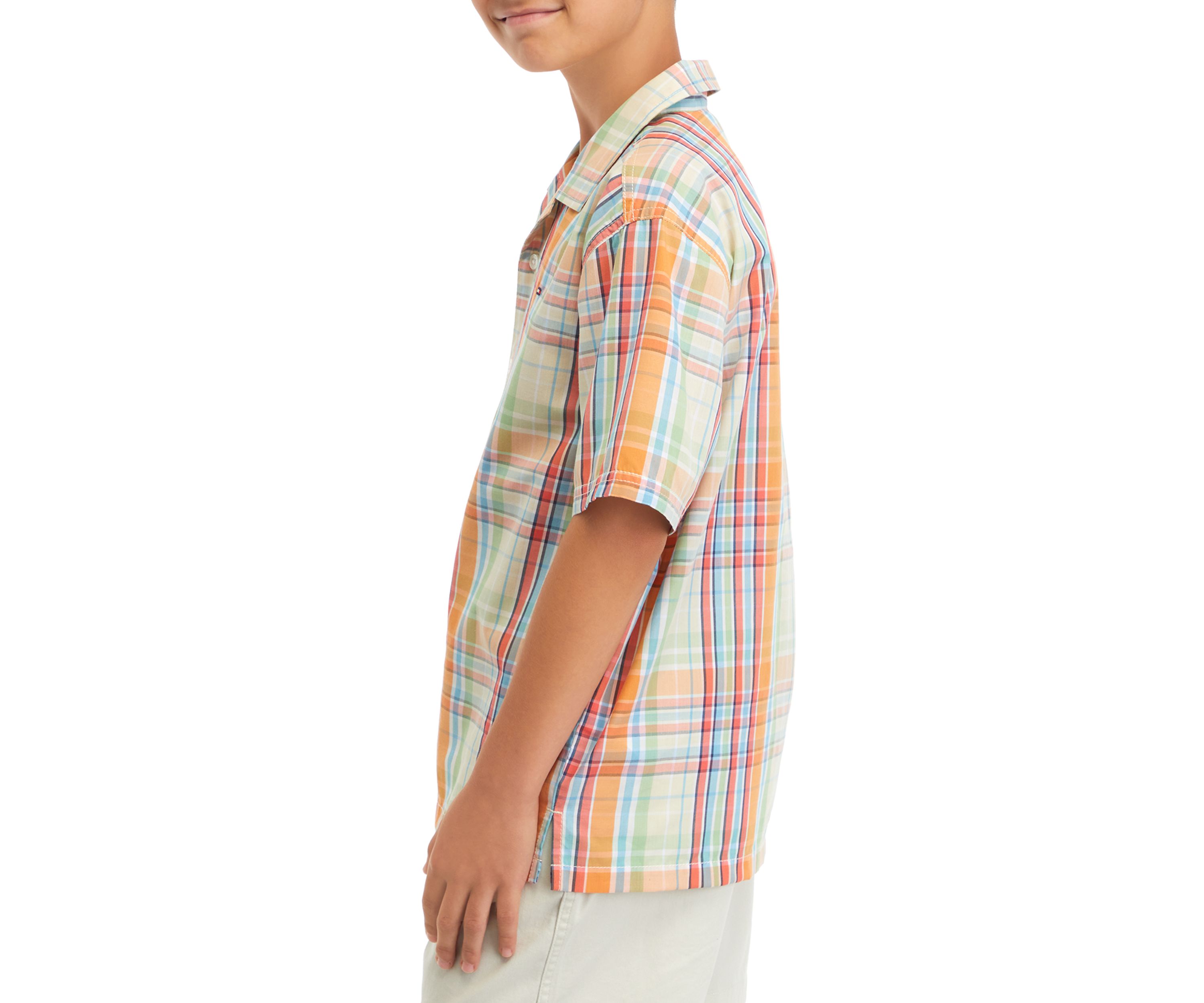 Boys 8-20 Short Sleeve Yarn Dyed Camp Shirt