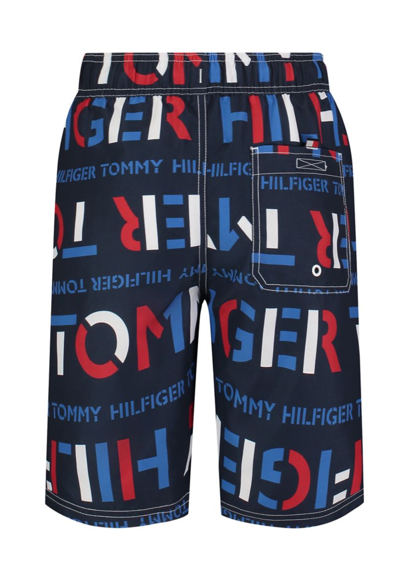Boys 8-20 7" Stencil Print Swim Trunks