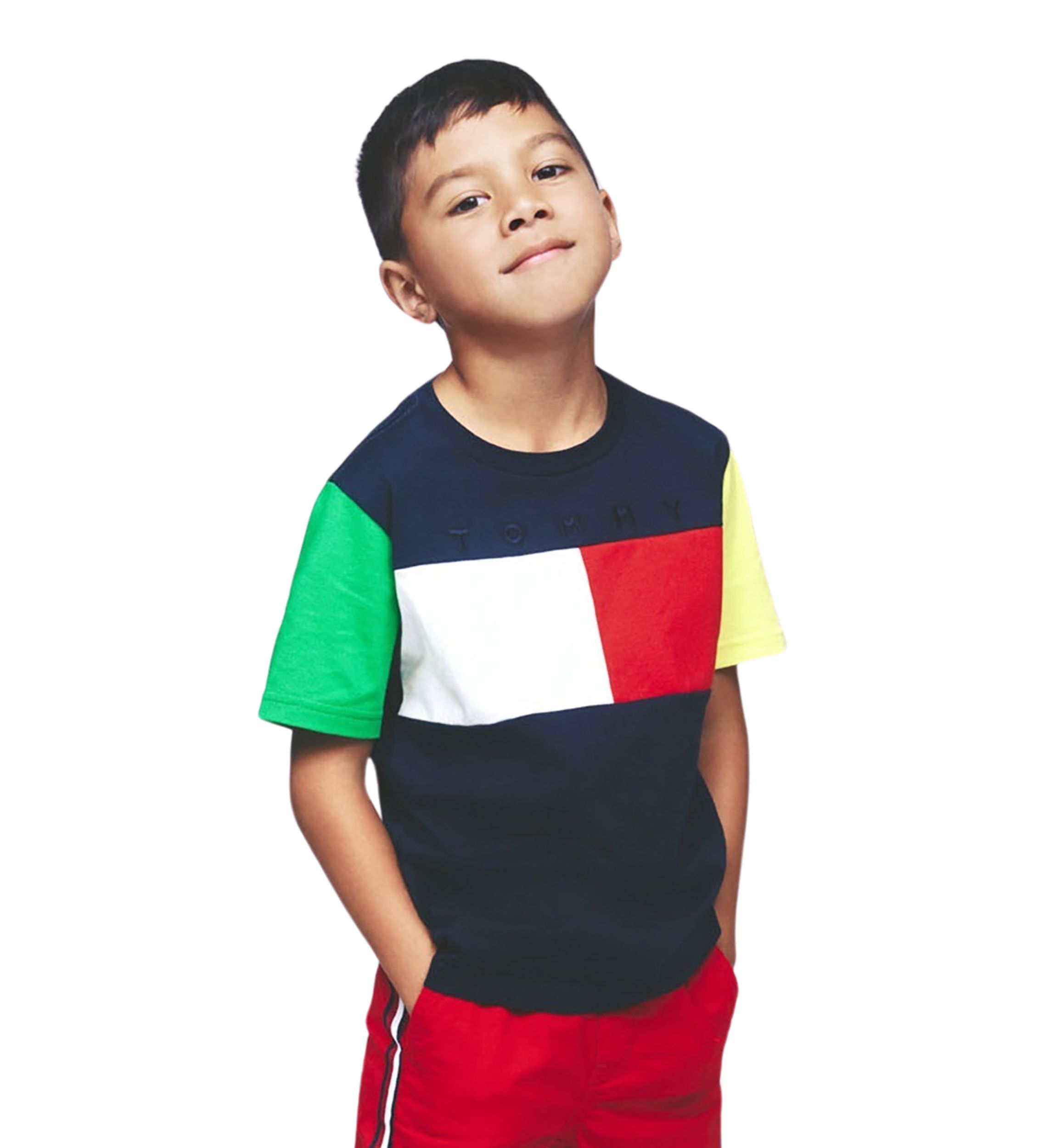Boys 8-20 Flag Block Short Sleeve T-Shirt