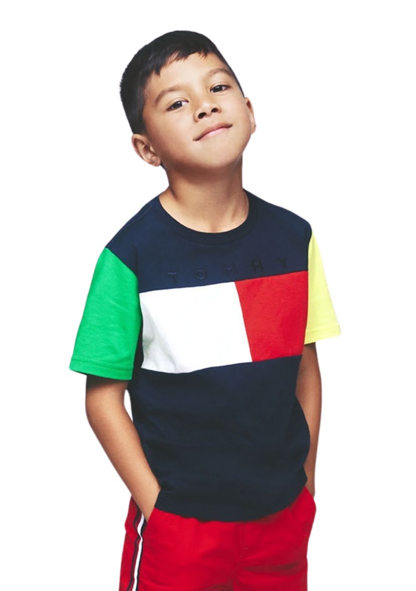 Boys 8-20 Flag Block Short Sleeve T-Shirt