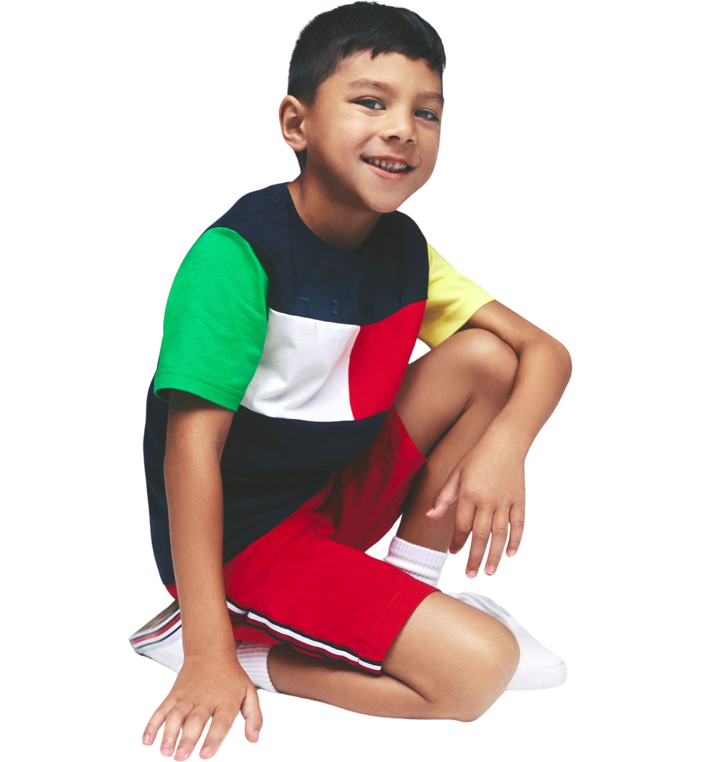 Boys 8-20 Flag Block Short Sleeve T-Shirt