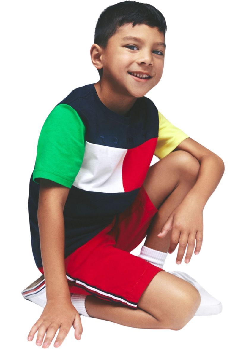 Boys 8-20 Flag Block Short Sleeve T-Shirt