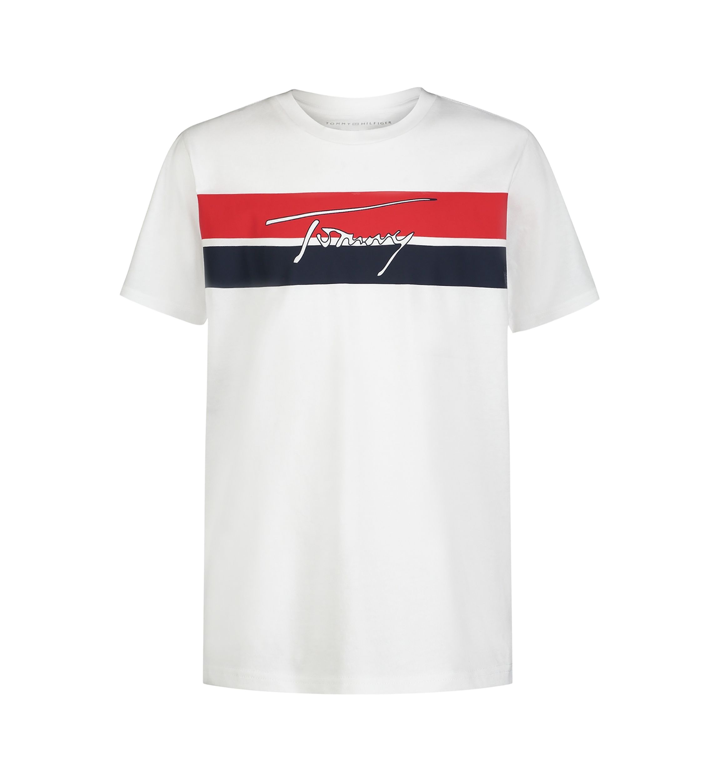 Boys 8-20 Color Blocked Stripe and Script Graphic T-Shirt