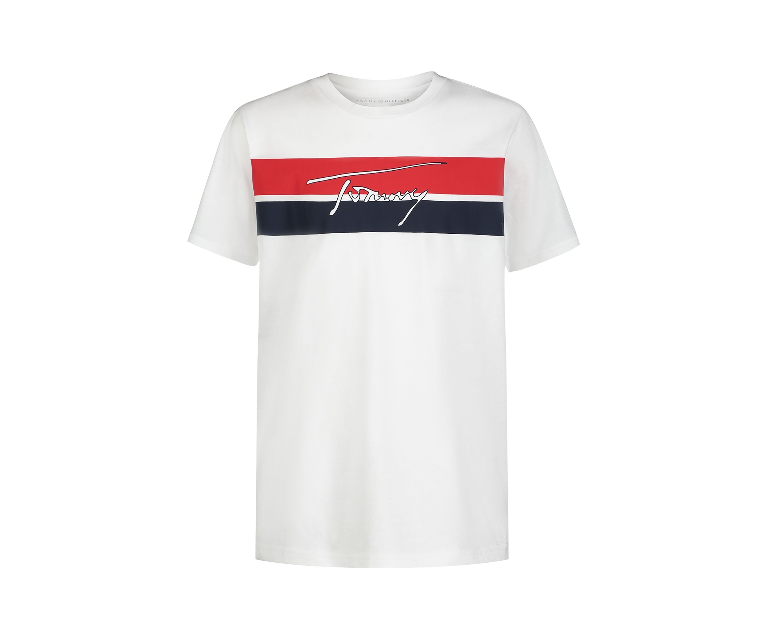 Boys 8-20 Color Blocked Stripe and Script Graphic T-Shirt