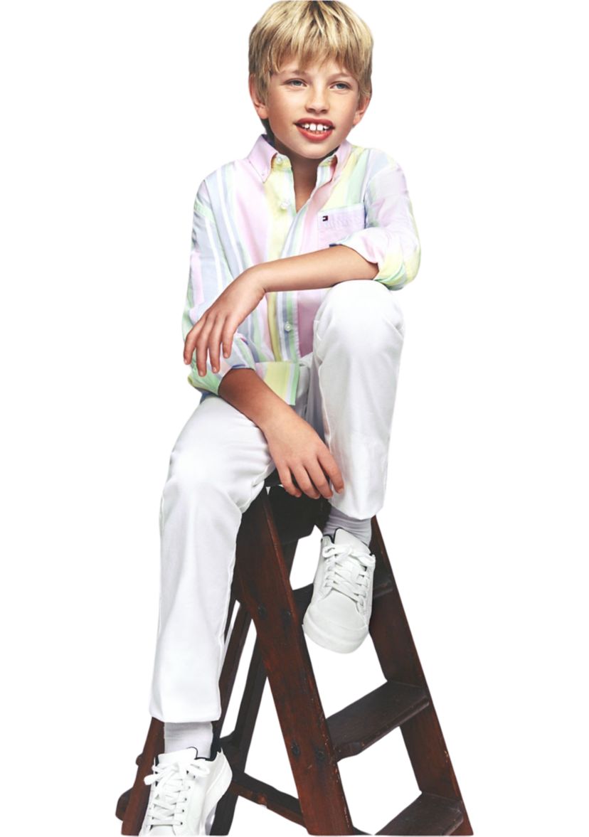 Boys 8-20 Prep Stripe Woven Button Down Shirt