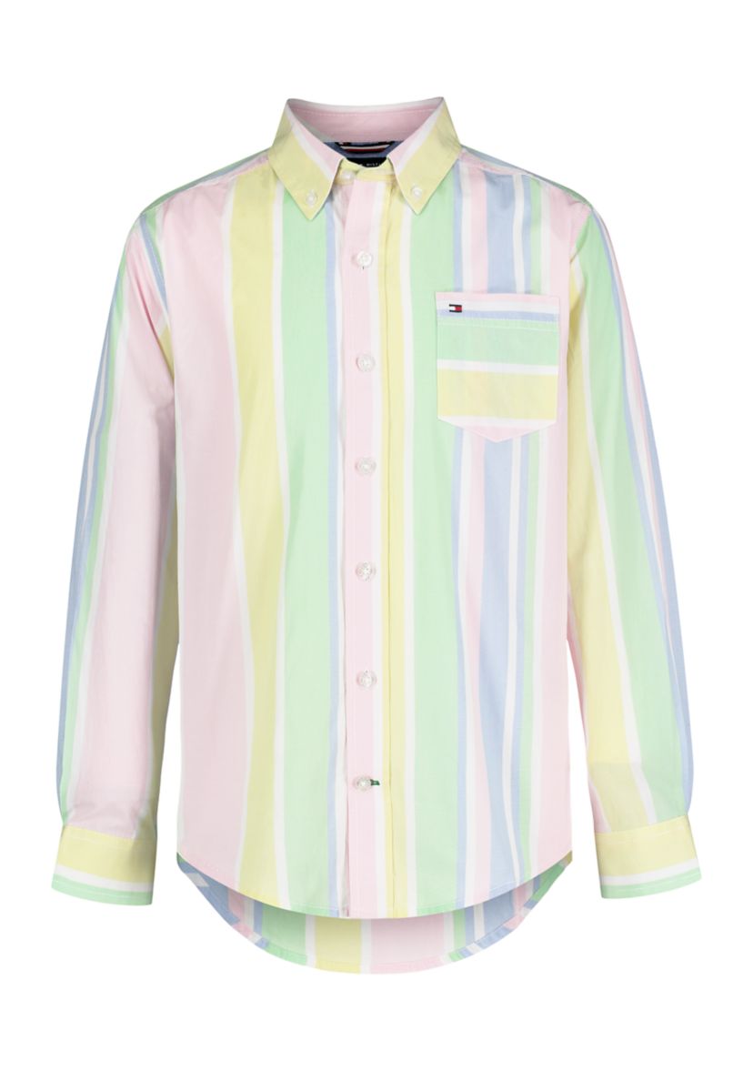 Boys 8-20 Prep Stripe Woven Button Down Shirt