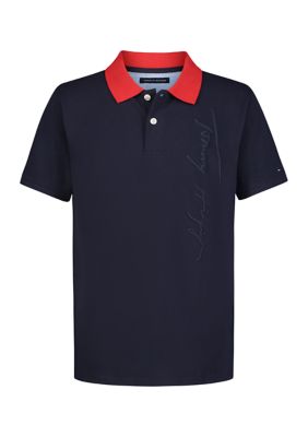 Tommy Hilfiger Boys White Logo Polo Shirt | Junior Couture USA