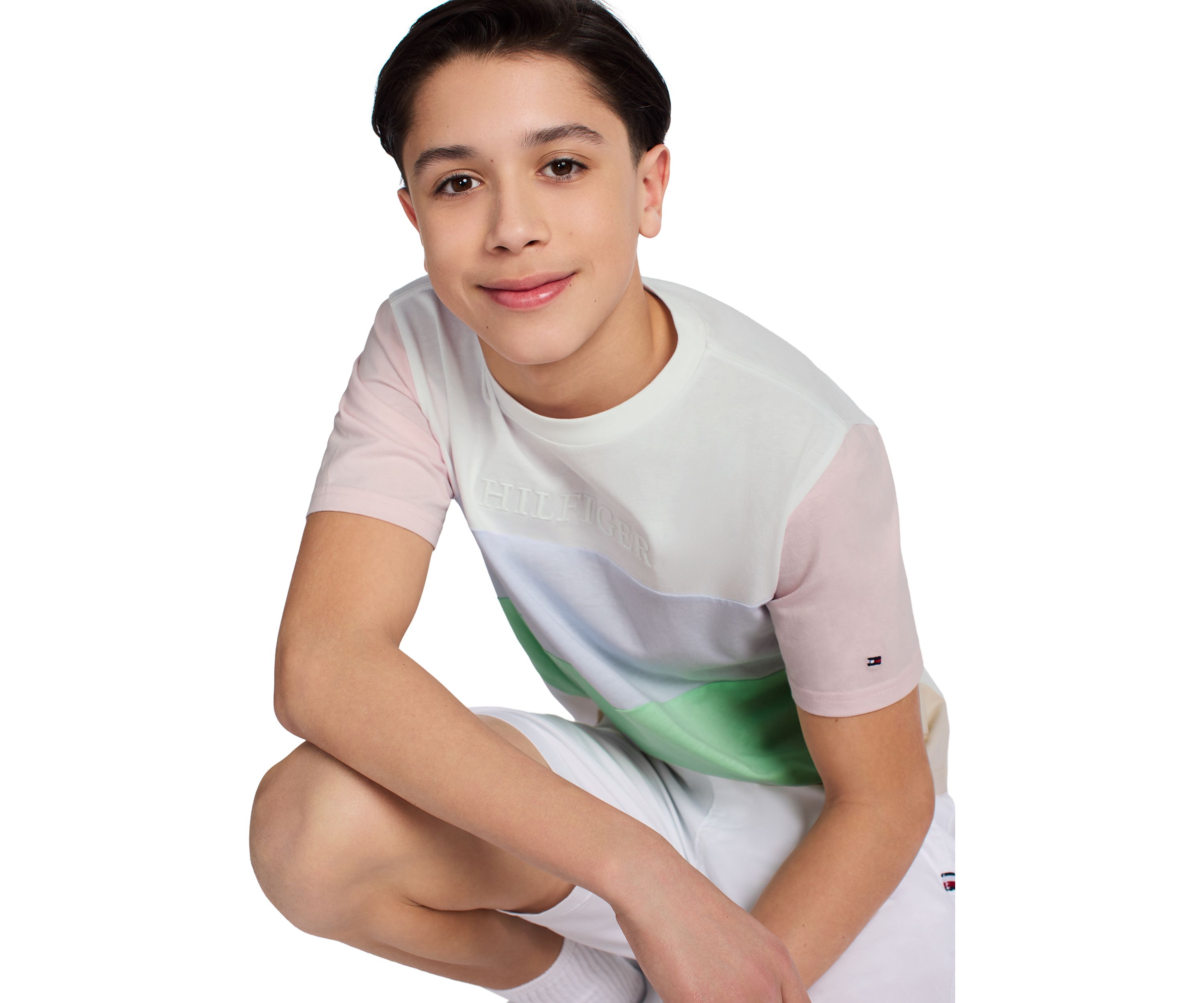 Boys 8-20 Horizontal Pieced Stripe T-Shirt
