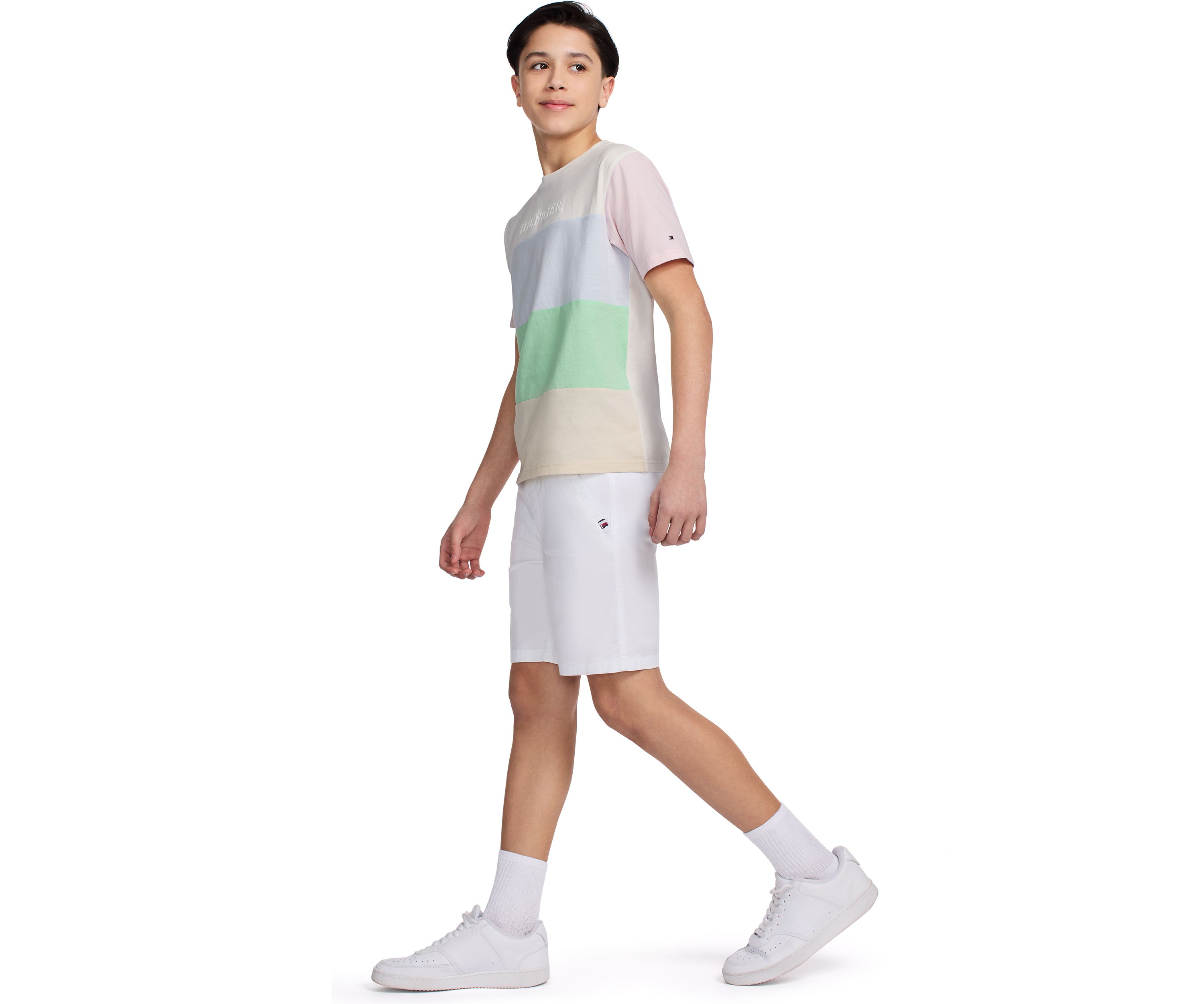 Boys 8-20 Horizontal Pieced Stripe T-Shirt