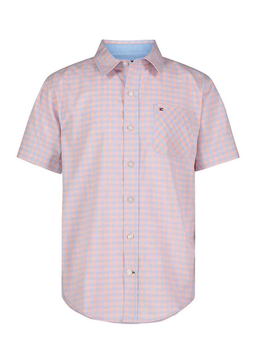 Boys 8-20 Check Printed Woven Shirt