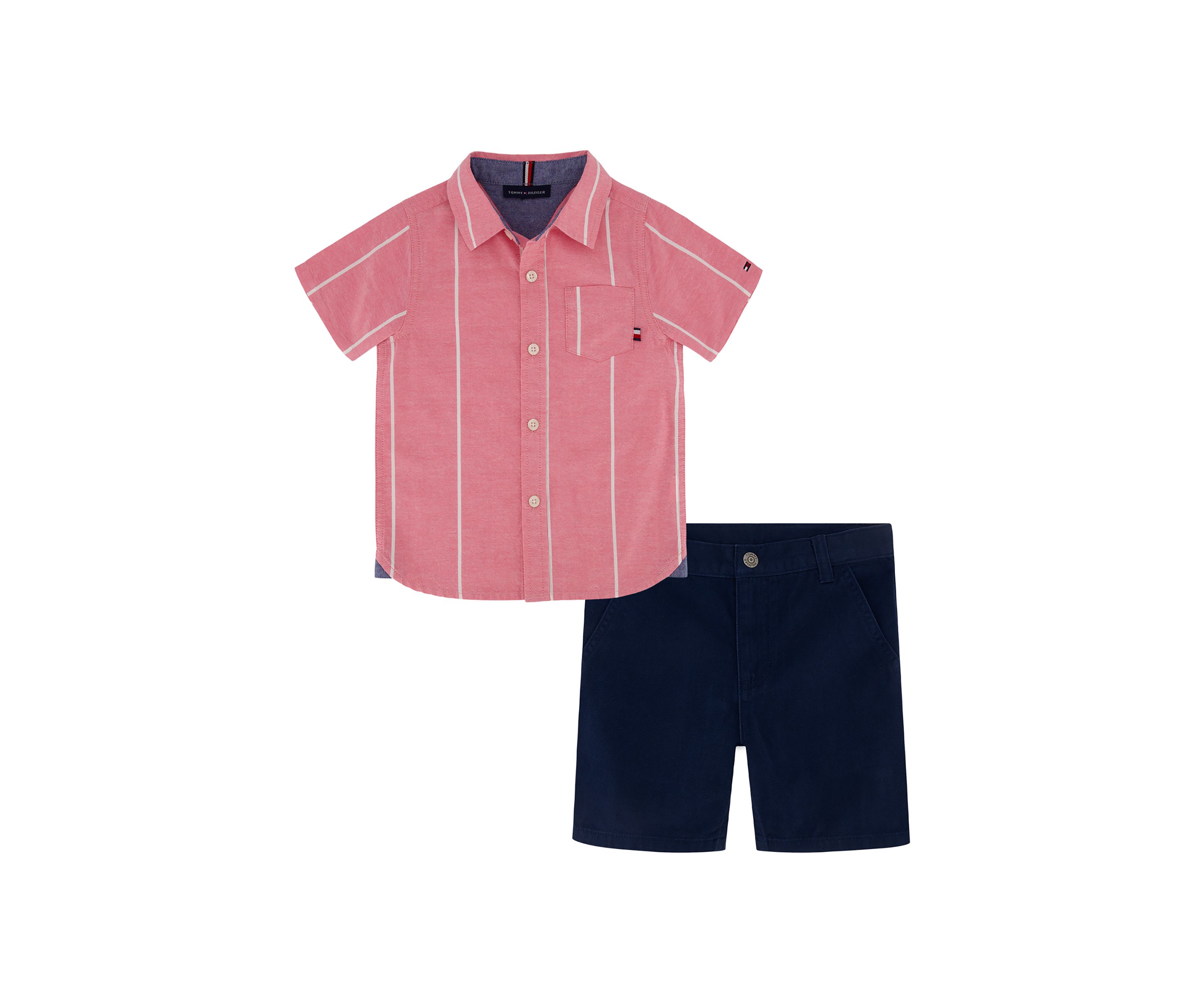 Boys 4-7 Stripe Woven Shirt and Shorts Set