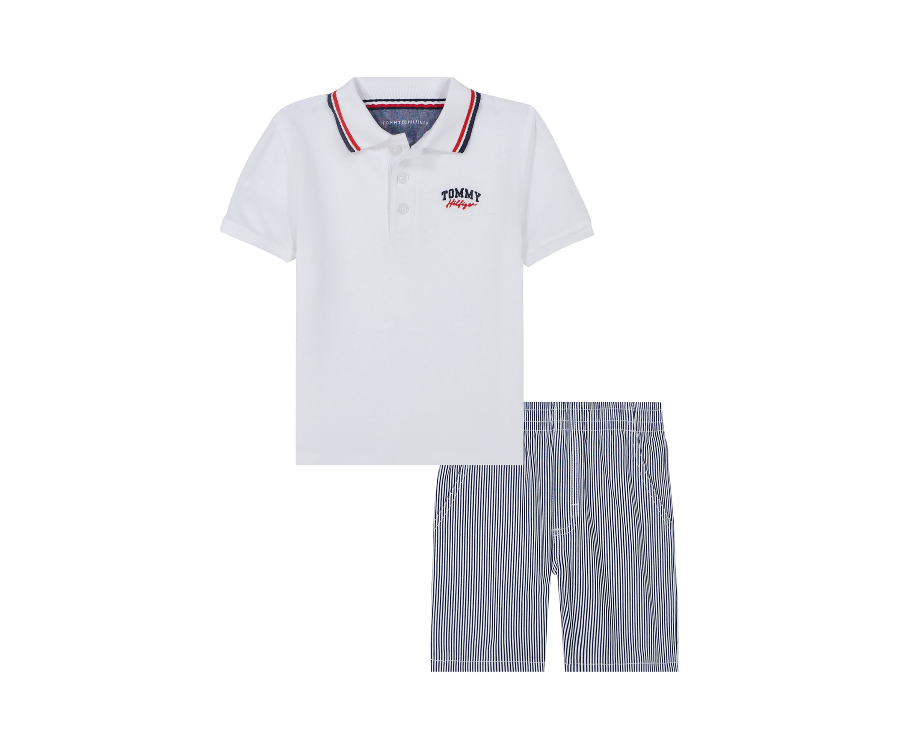 Boys 4-7 Polo Shirt and Stripe Shorts Set