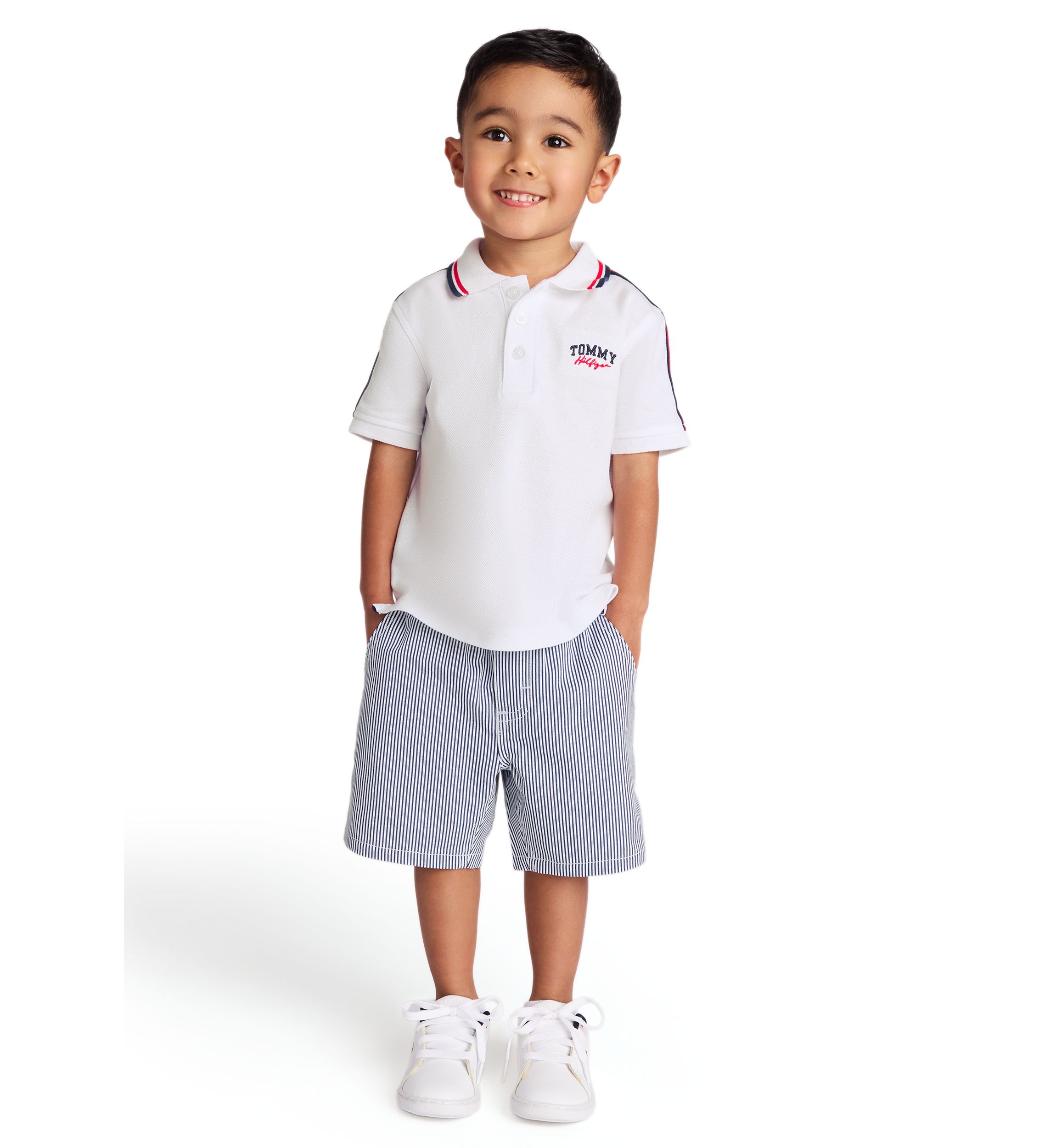 Boys 4-7 Polo Shirt and Stripe Shorts Set