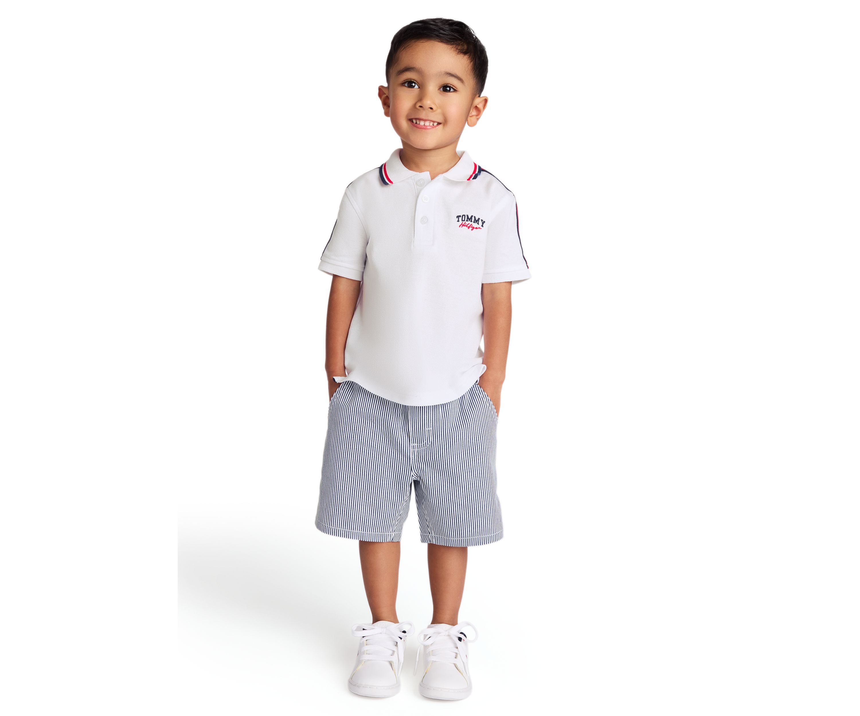 Boys 4-7 Polo Shirt and Stripe Shorts Set