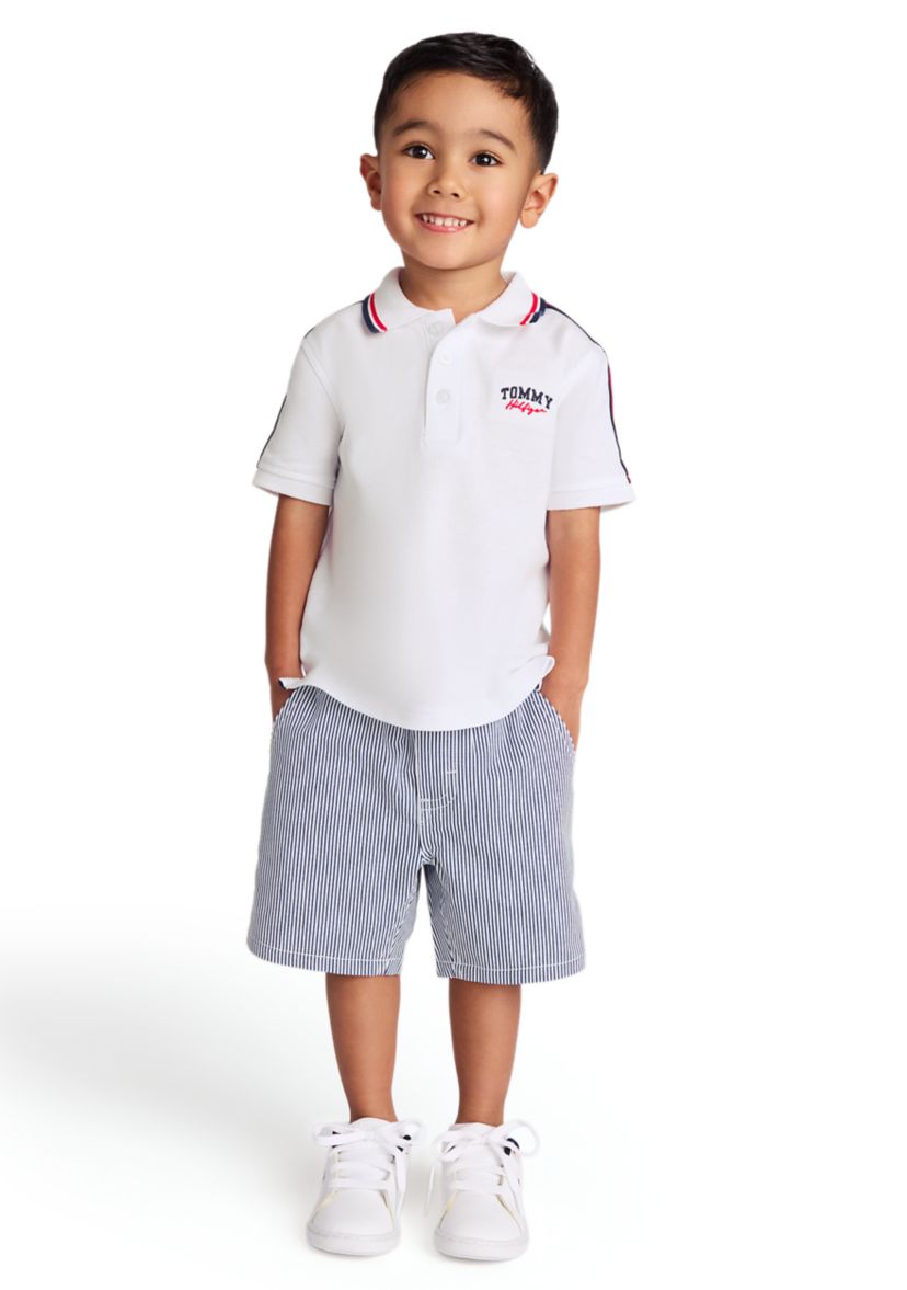 Boys 4-7 Polo Shirt and Stripe Shorts Set