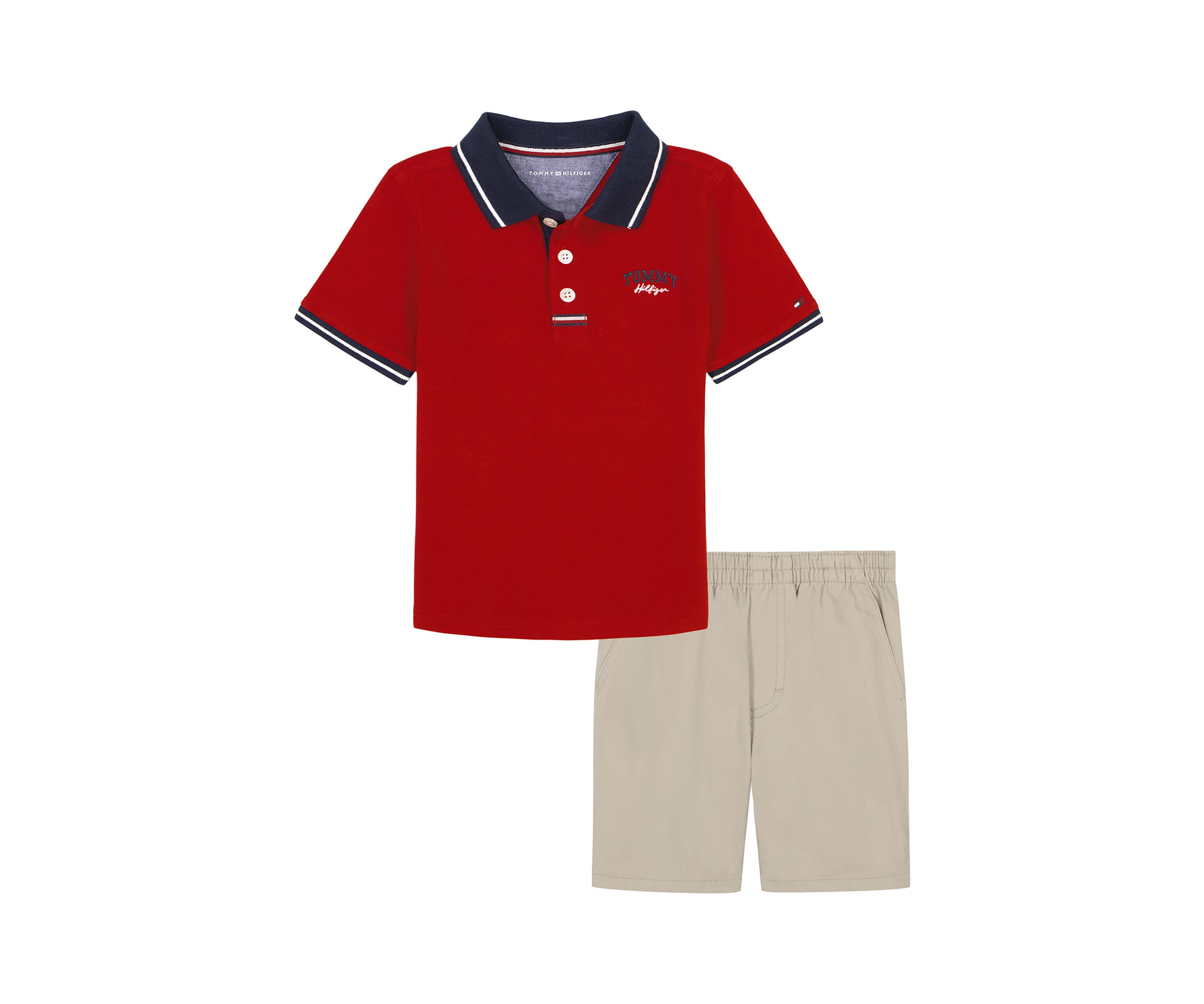 Boys 4-7 Solid Tipped Polo Set