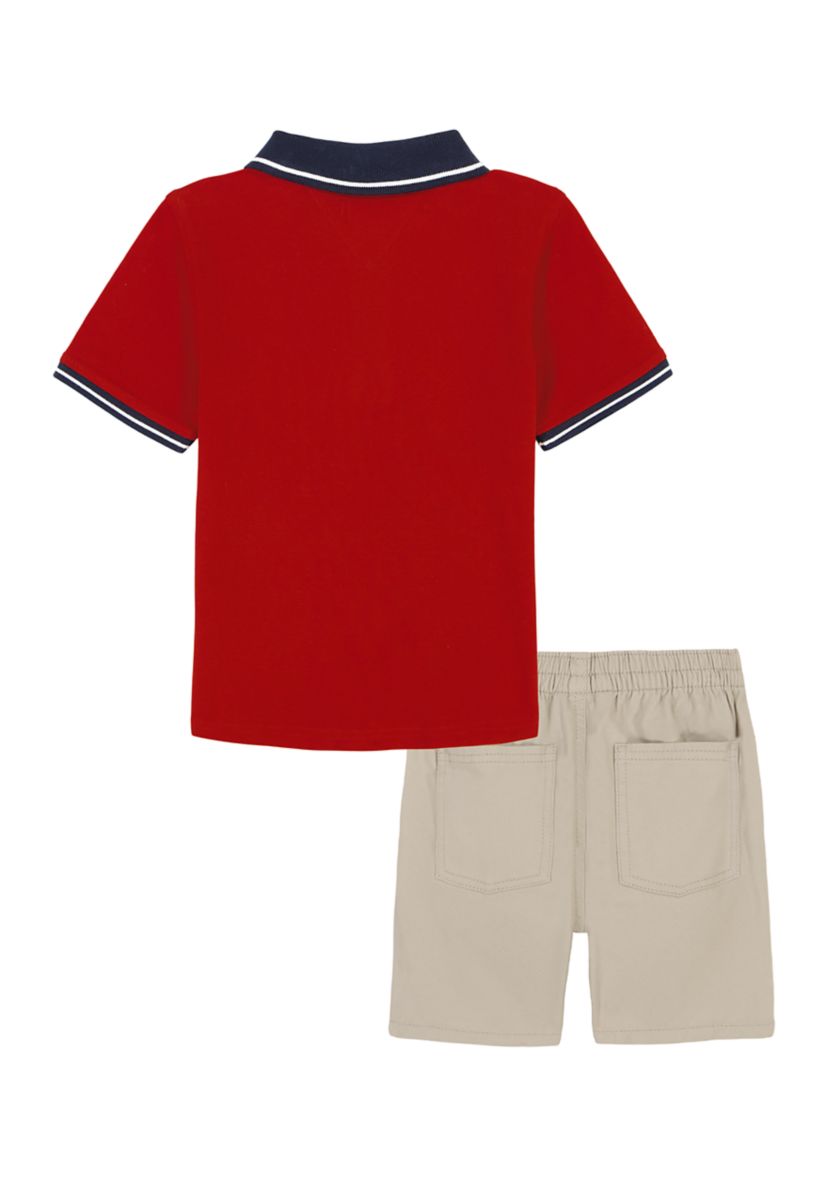 Boys 4-7 Solid Tipped Polo Set