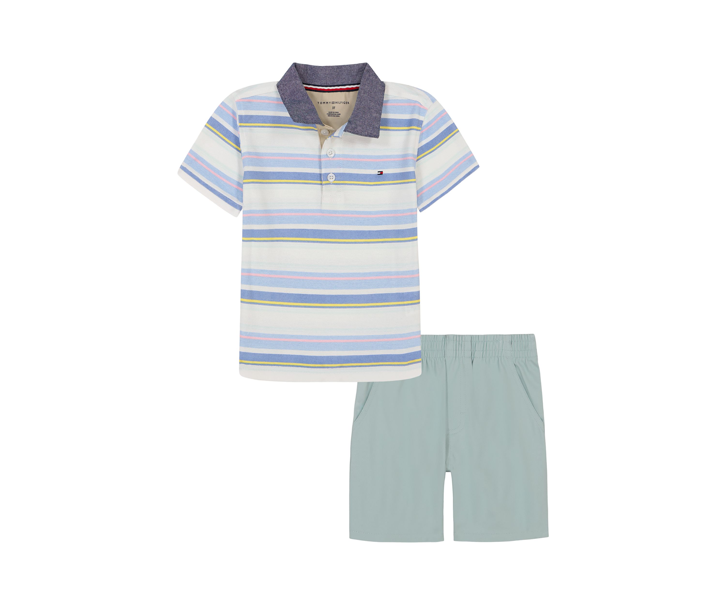 Boys 4-7 Stripe Polo Shirt and Shorts Set