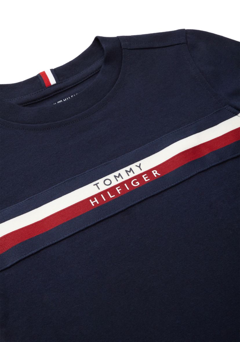 Boys 4-7 Stripe Chest T-Shirt and Shorts Set