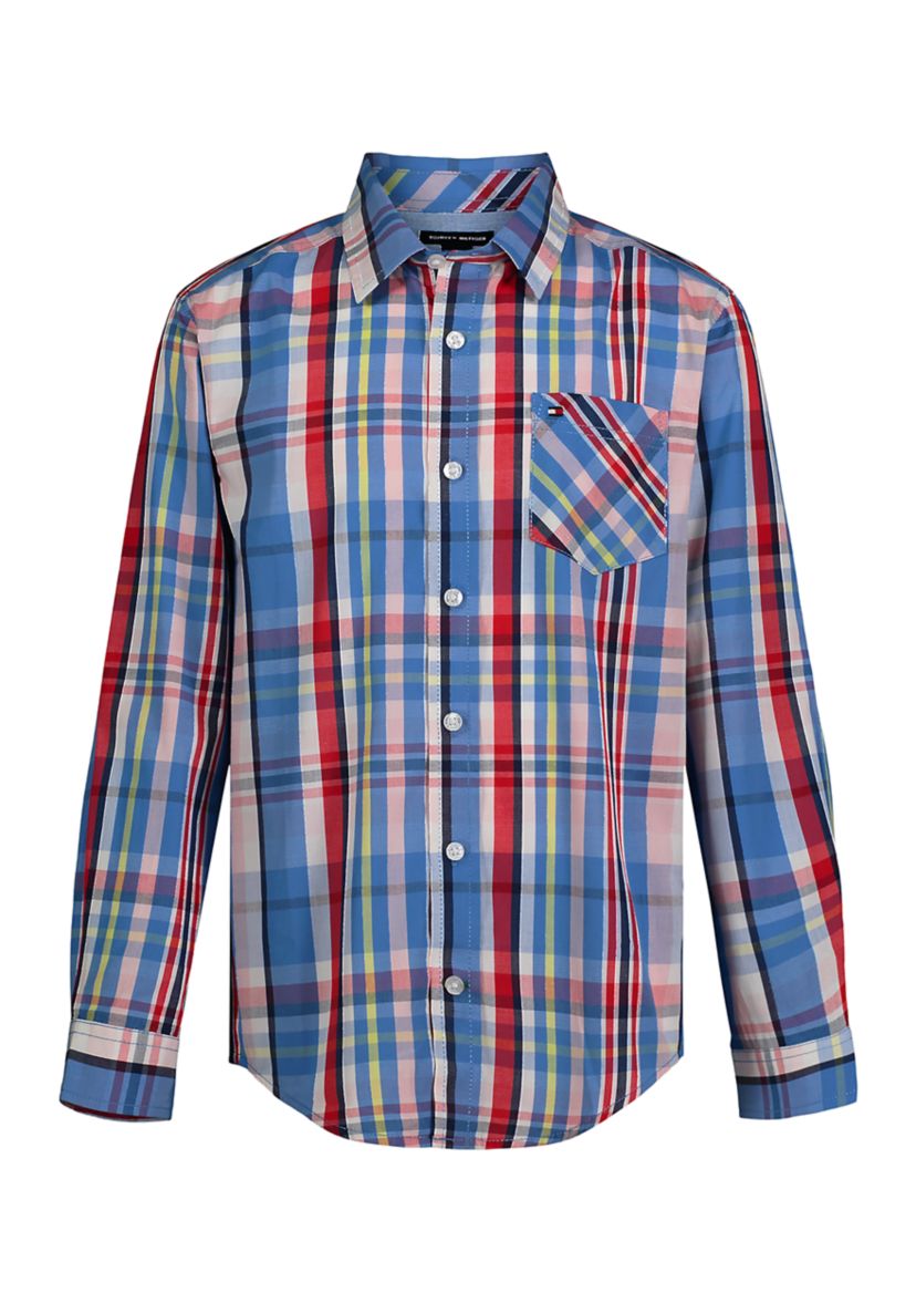 Boys 4-7 Multicolor Plaid Button Down Shirt