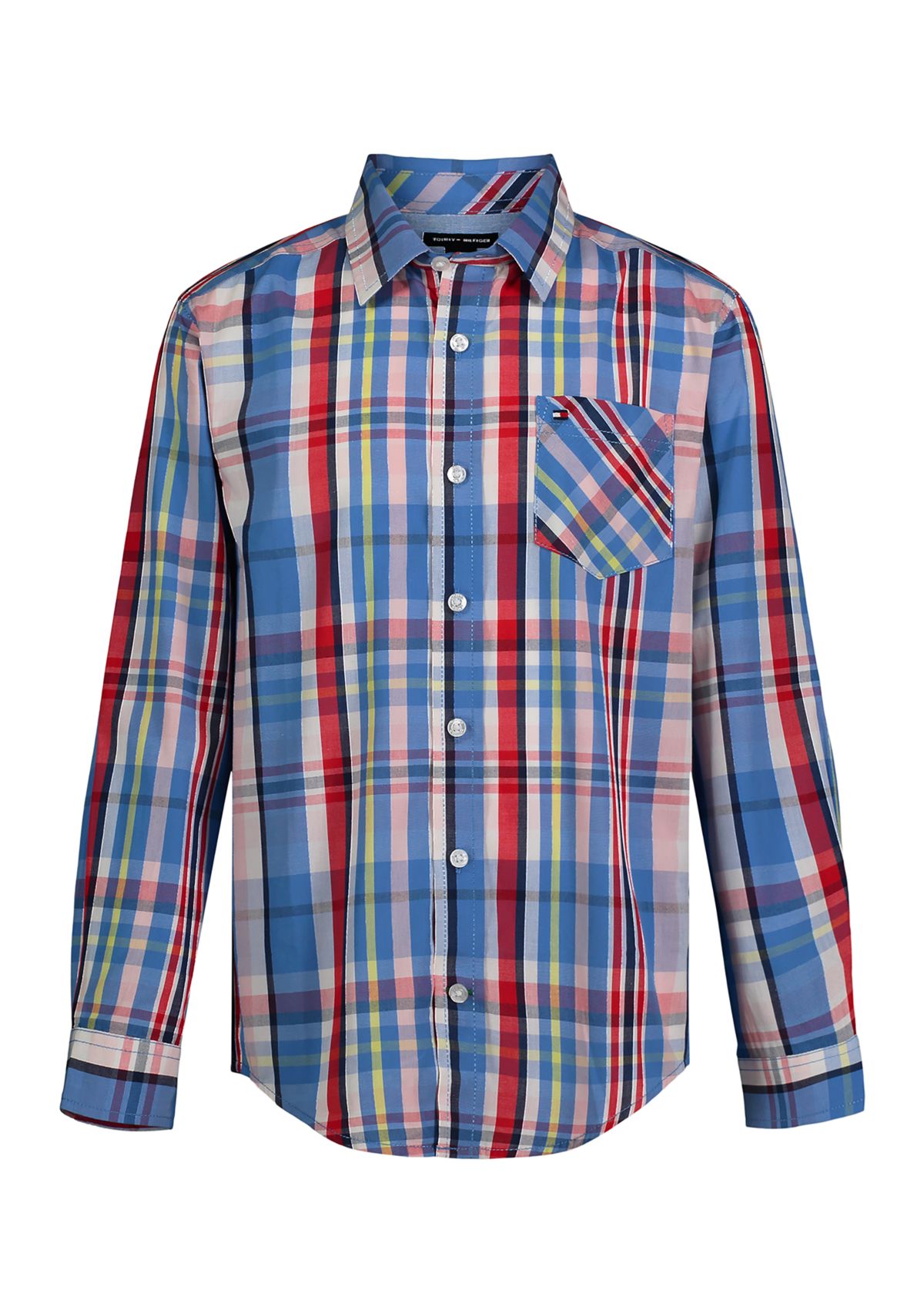 Boys 8-20 Multicolor Plaid Button Down Shirt