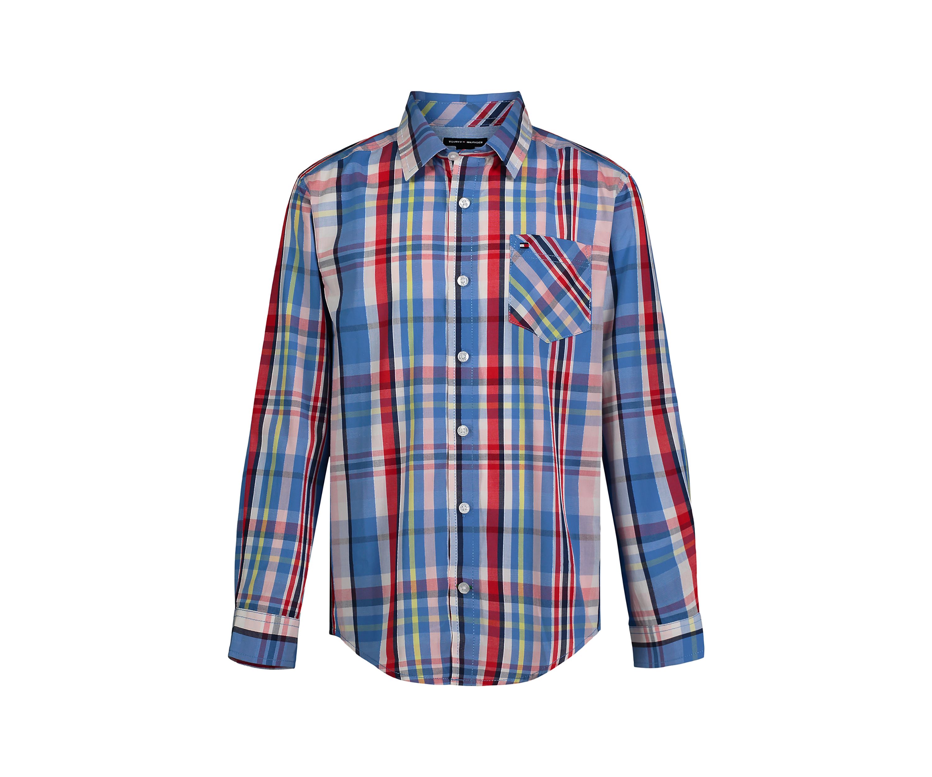 Boys 8-20 Multicolor Plaid Button Down Shirt