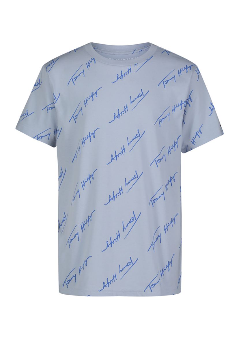 Boys 8-20 Short Sleeve Angled Script Printed T-Shirt