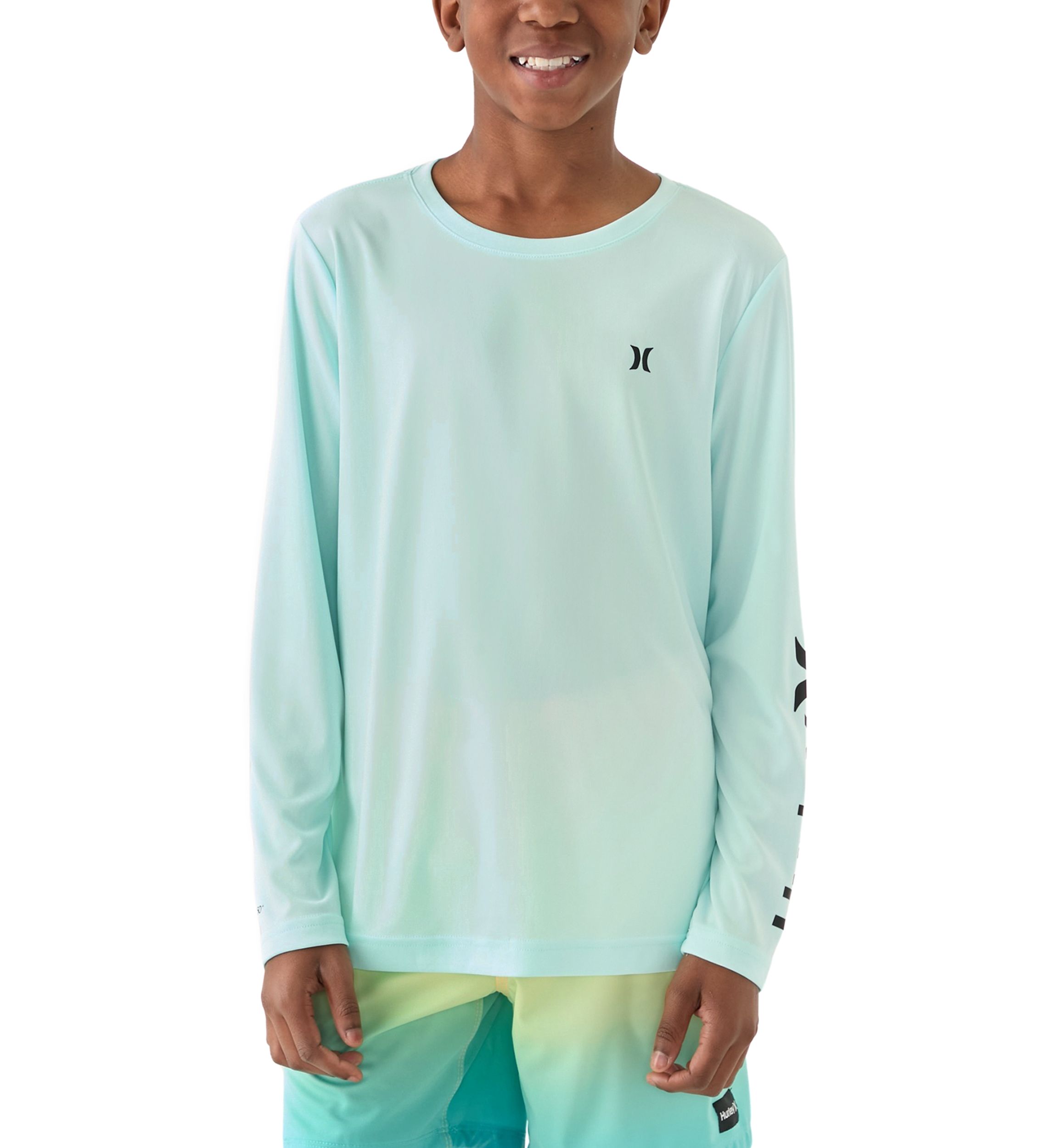 Boys 8-20 Heathered UPF Long Sleeve Swim T-Shirt