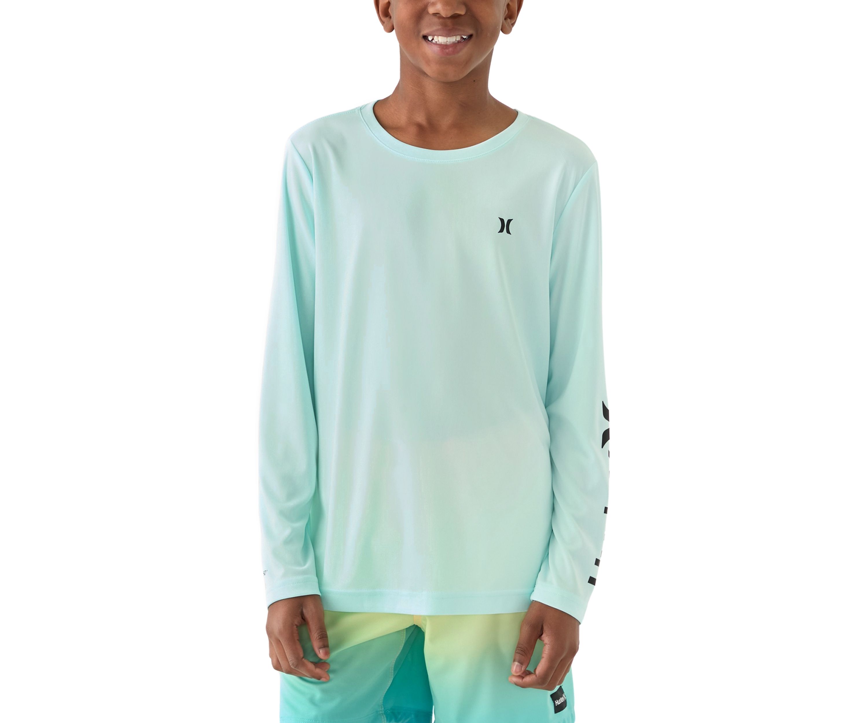 Boys 8-20 Heathered UPF Long Sleeve Swim T-Shirt