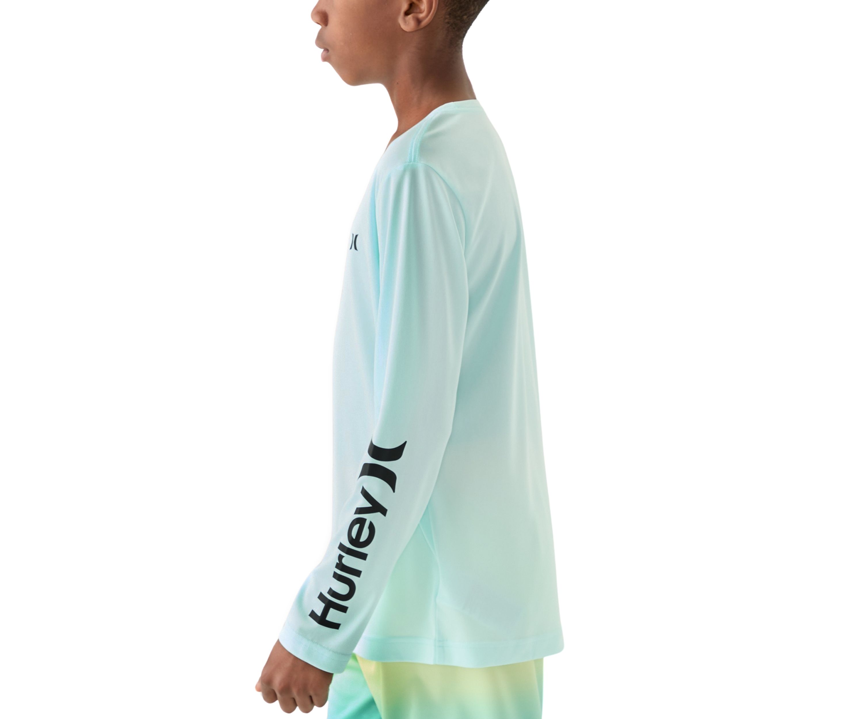 Boys 8-20 Heathered UPF Long Sleeve Swim T-Shirt