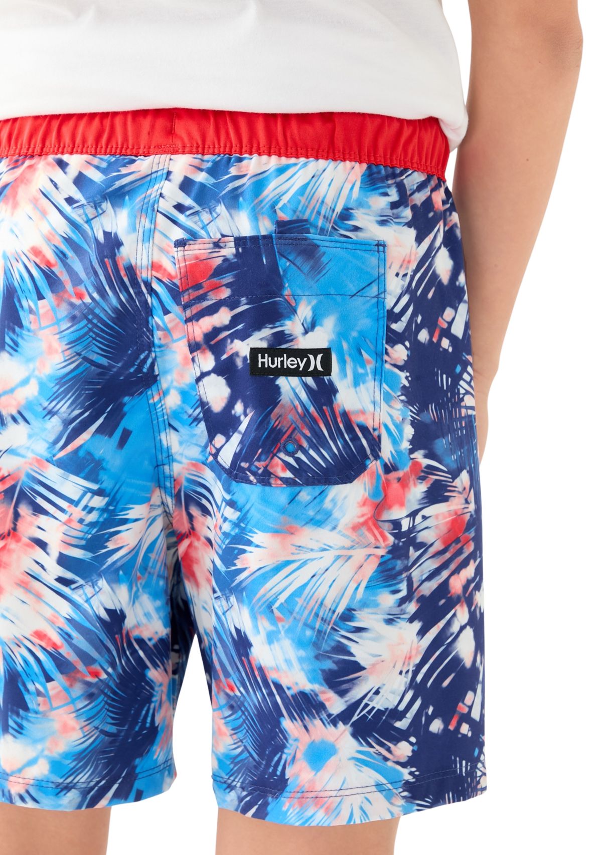Boys 8-20 Distorted Palm Printed Swim Trunks