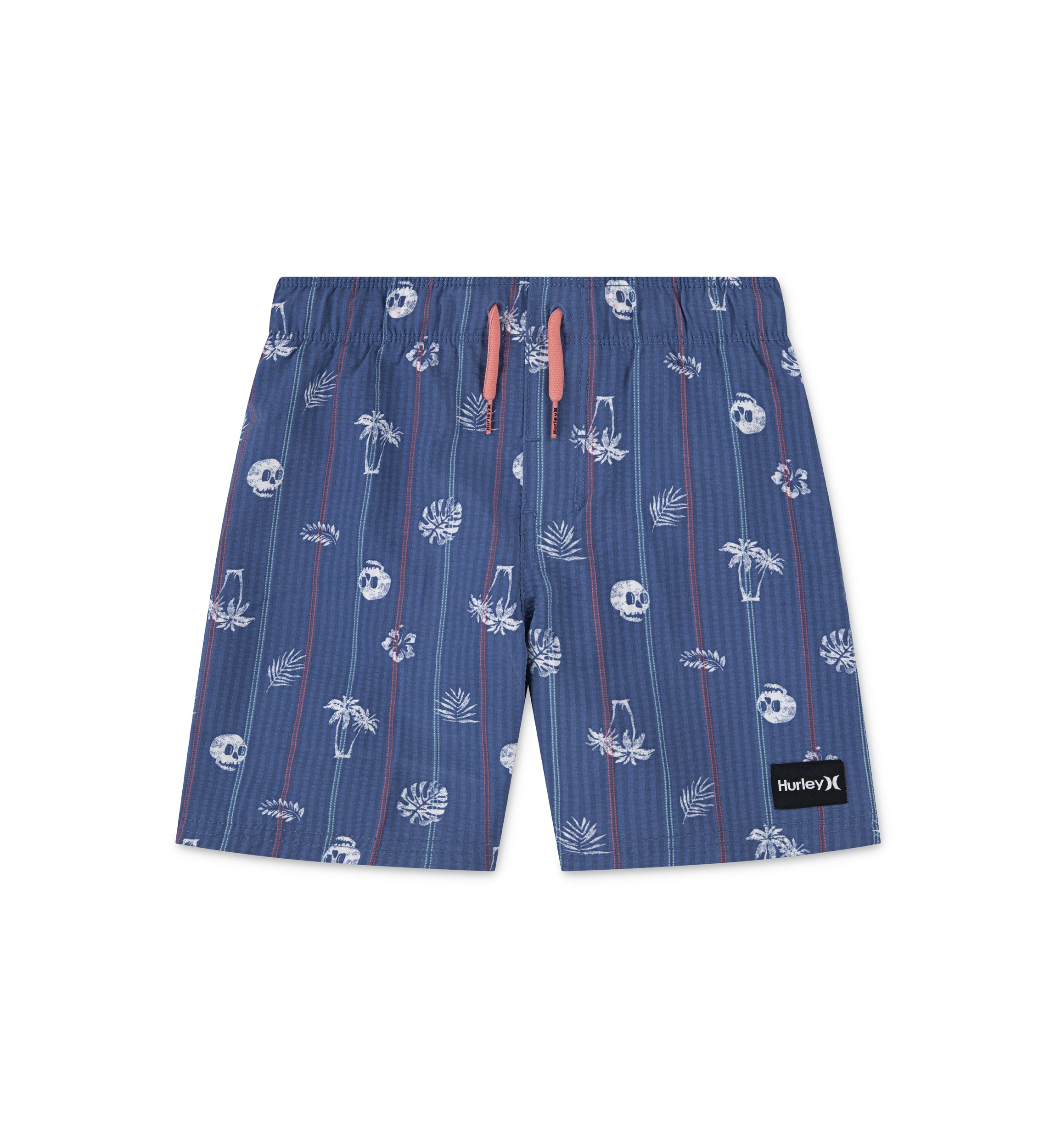 Boys 8-20 Seersucker Palm Print Swim Trunks 