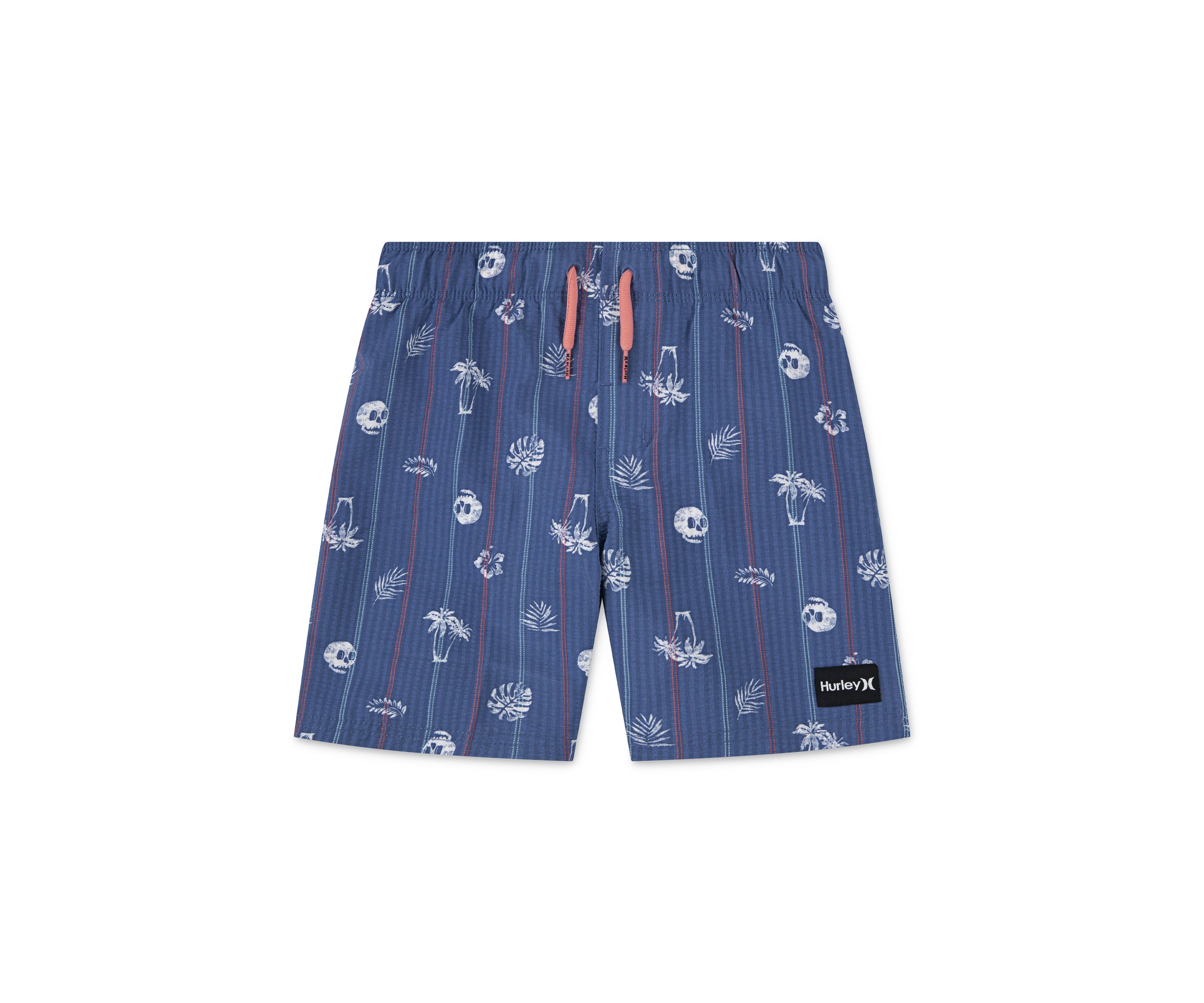 Boys 8-20 Seersucker Palm Print Swim Trunks 