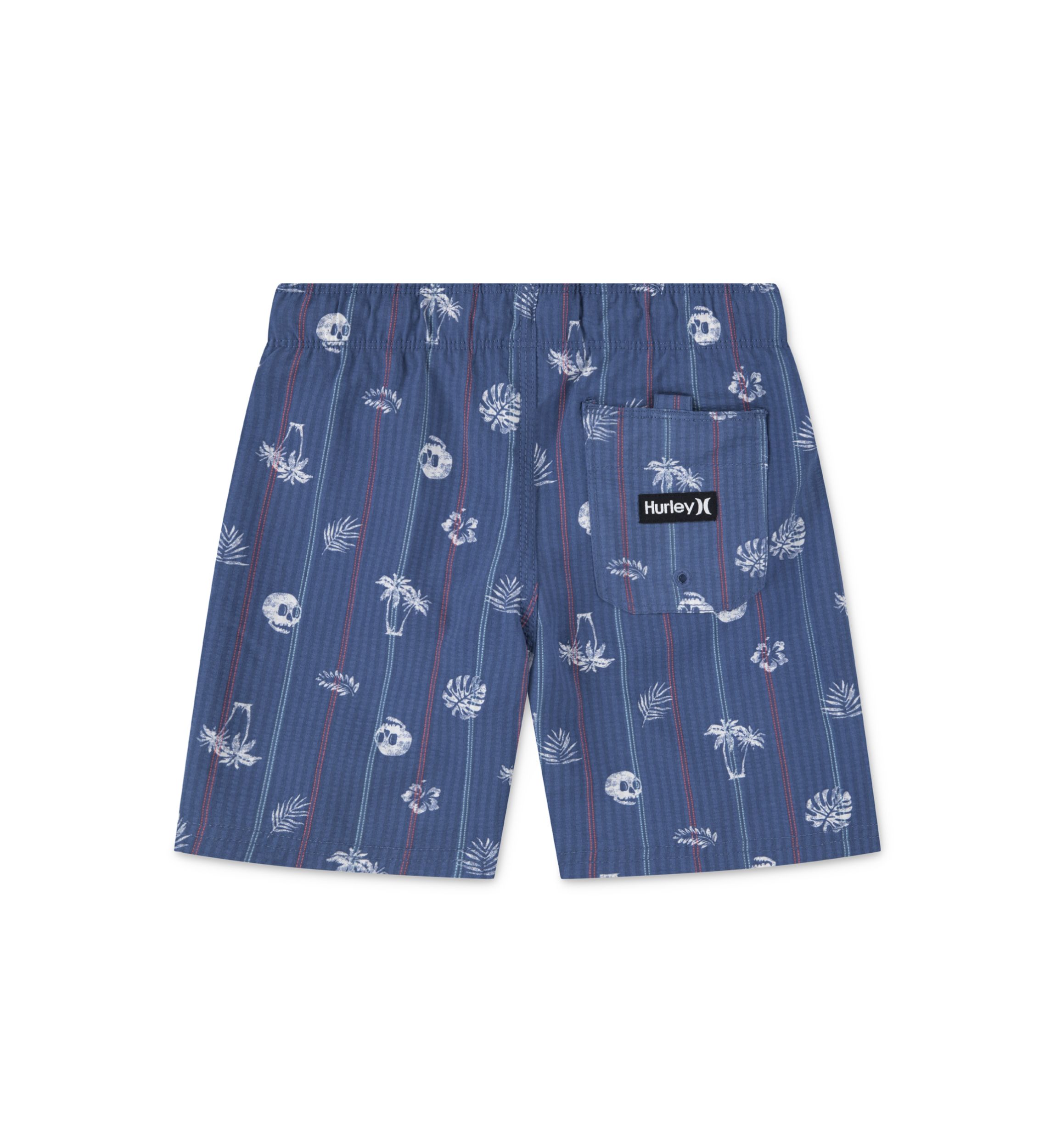 Boys 8-20 Seersucker Palm Print Swim Trunks 