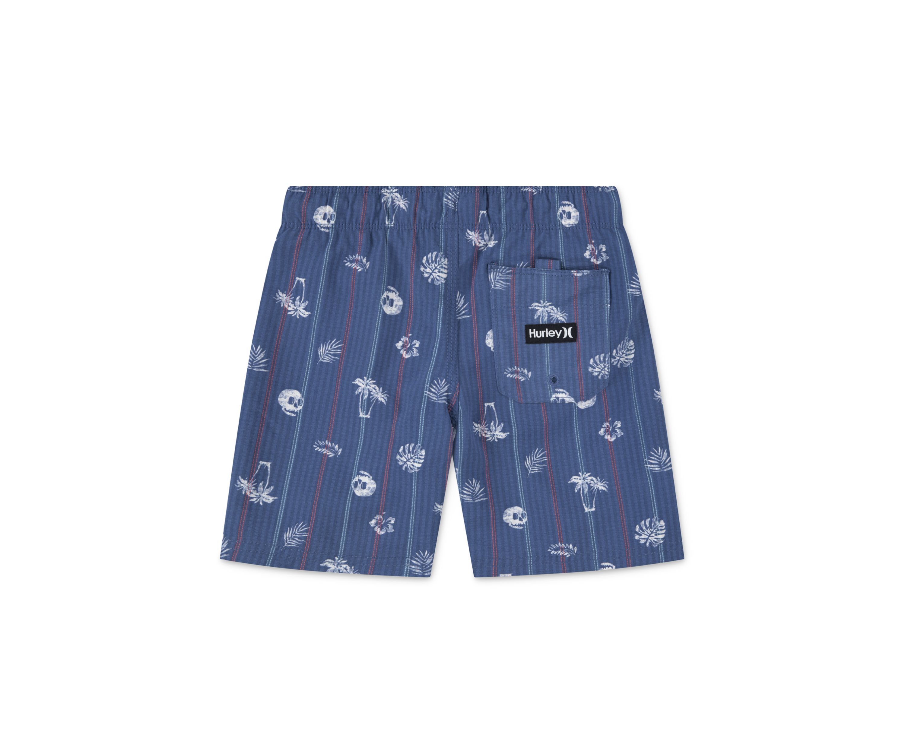 Boys 8-20 Seersucker Palm Print Swim Trunks 