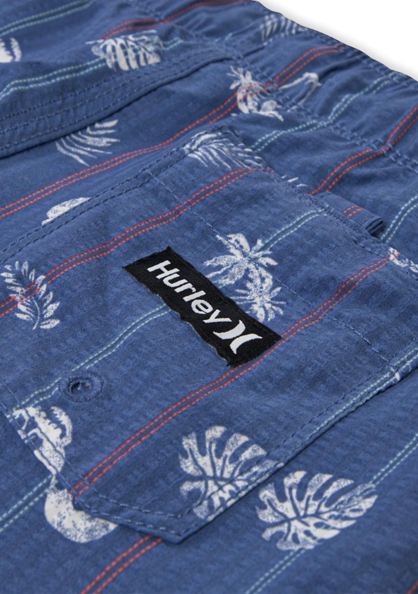 Boys 8-20 Seersucker Palm Print Swim Trunks 