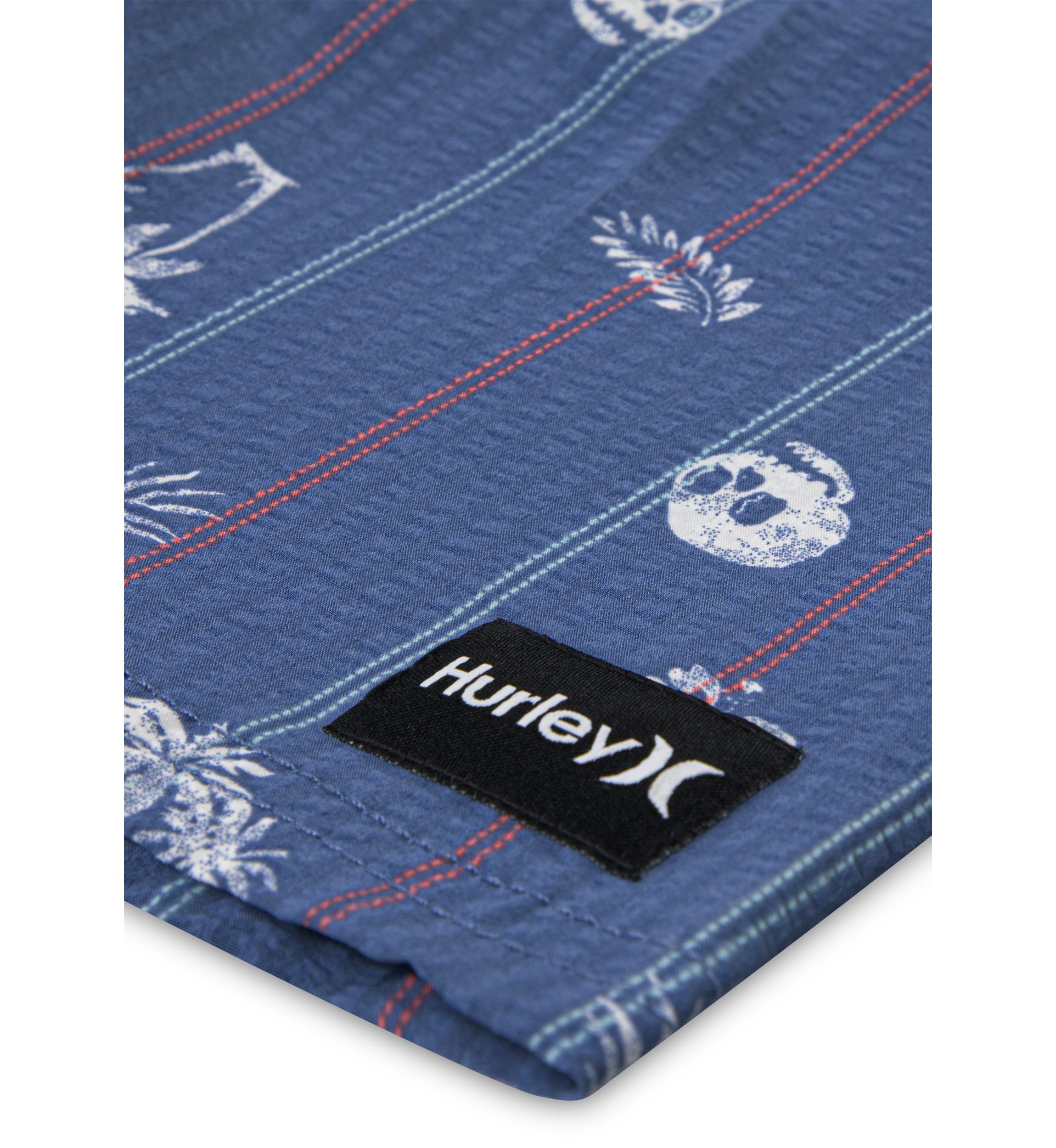 Boys 8-20 Seersucker Palm Print Swim Trunks 
