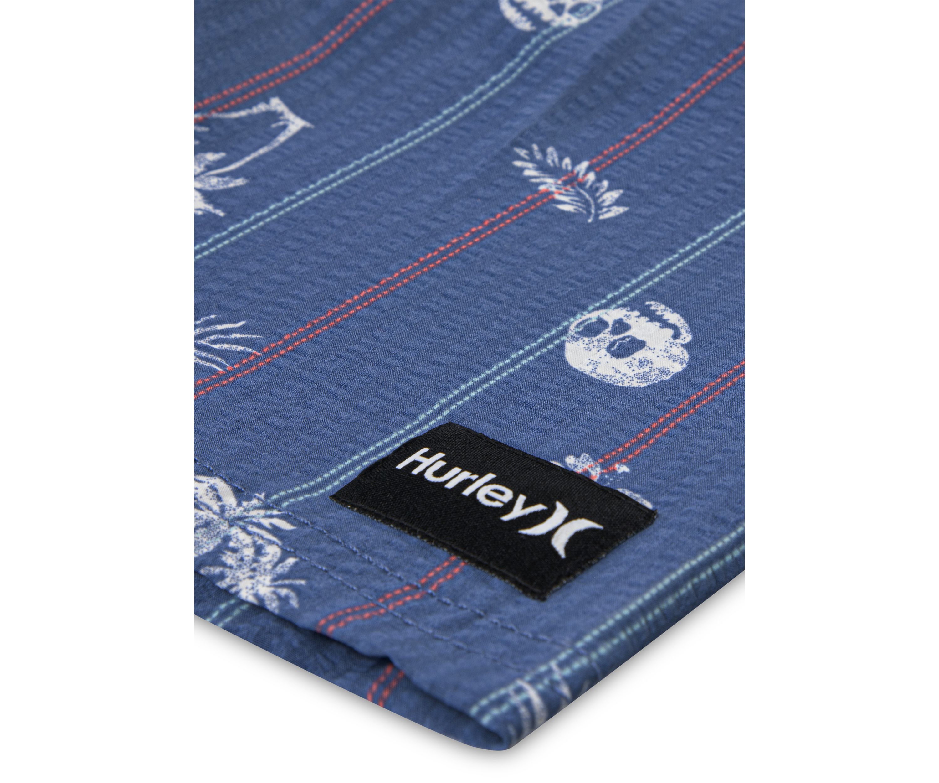 Boys 8-20 Seersucker Palm Print Swim Trunks 