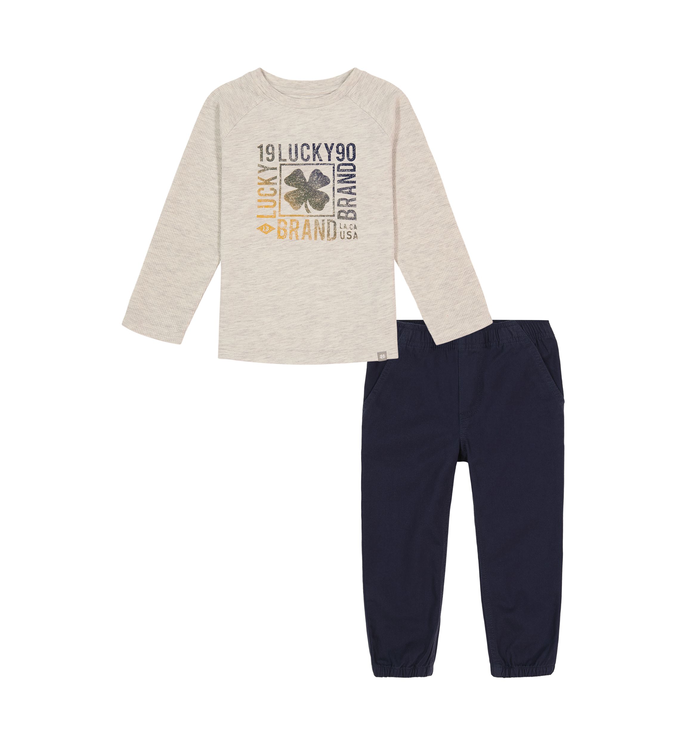 Boys 4-7 Knit Woven T-Shirt and Pants Set