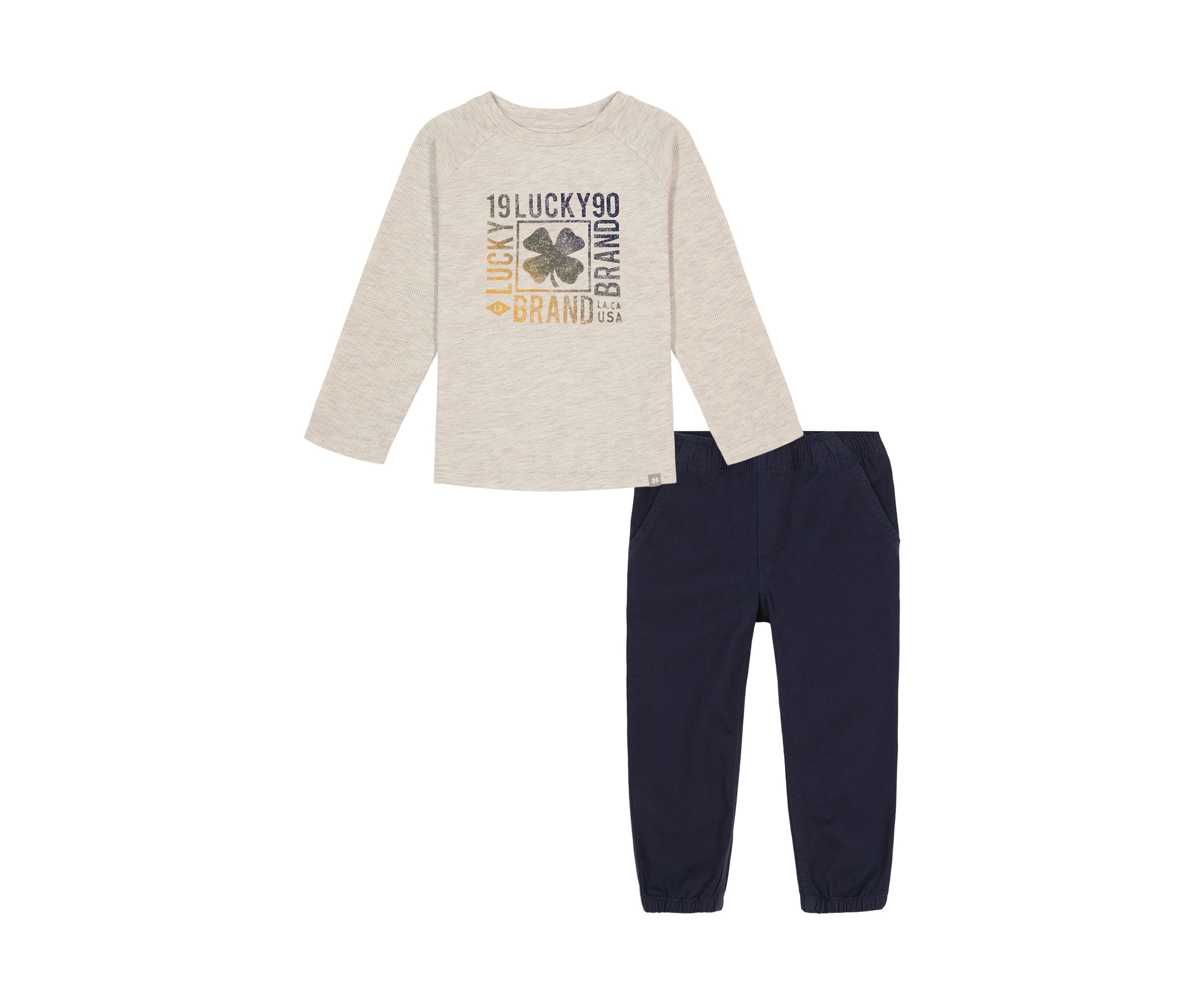 Boys 4-7 Knit Woven T-Shirt and Pants Set